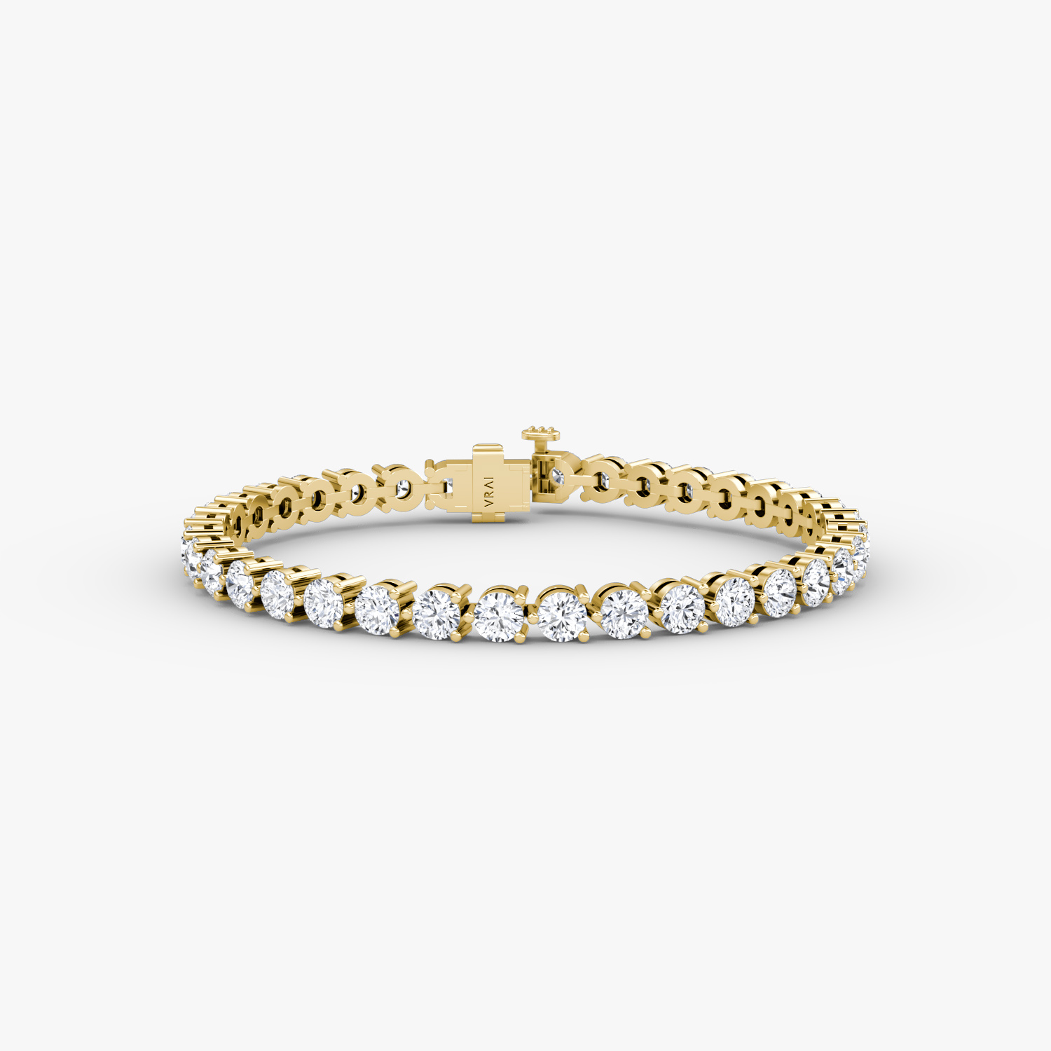 VRAI 3 Prong Tennis Round Brilliant Bracelets | 14k Yellow Gold
