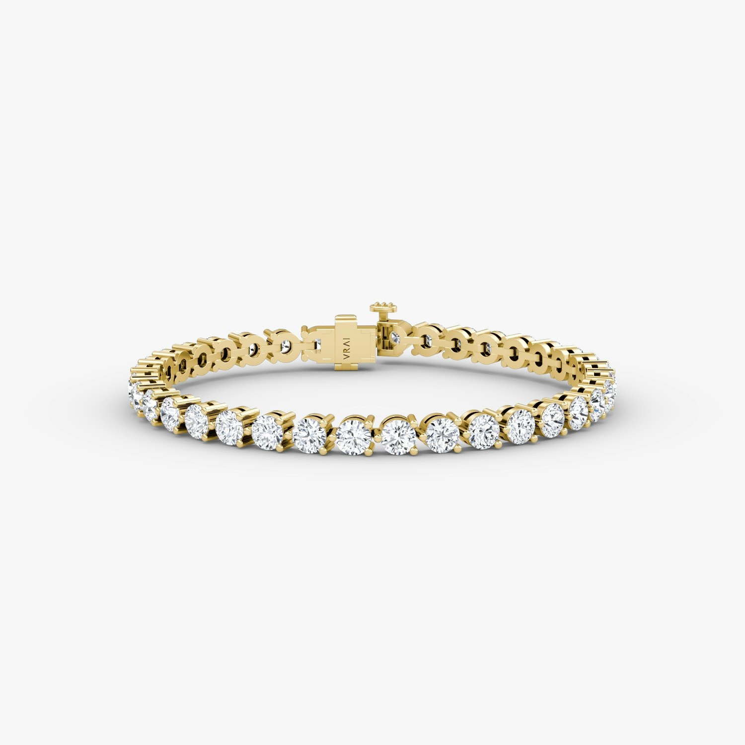 VRAI 3 Prong Tennis Round Brilliant Bracelets | 14k Yellow Gold