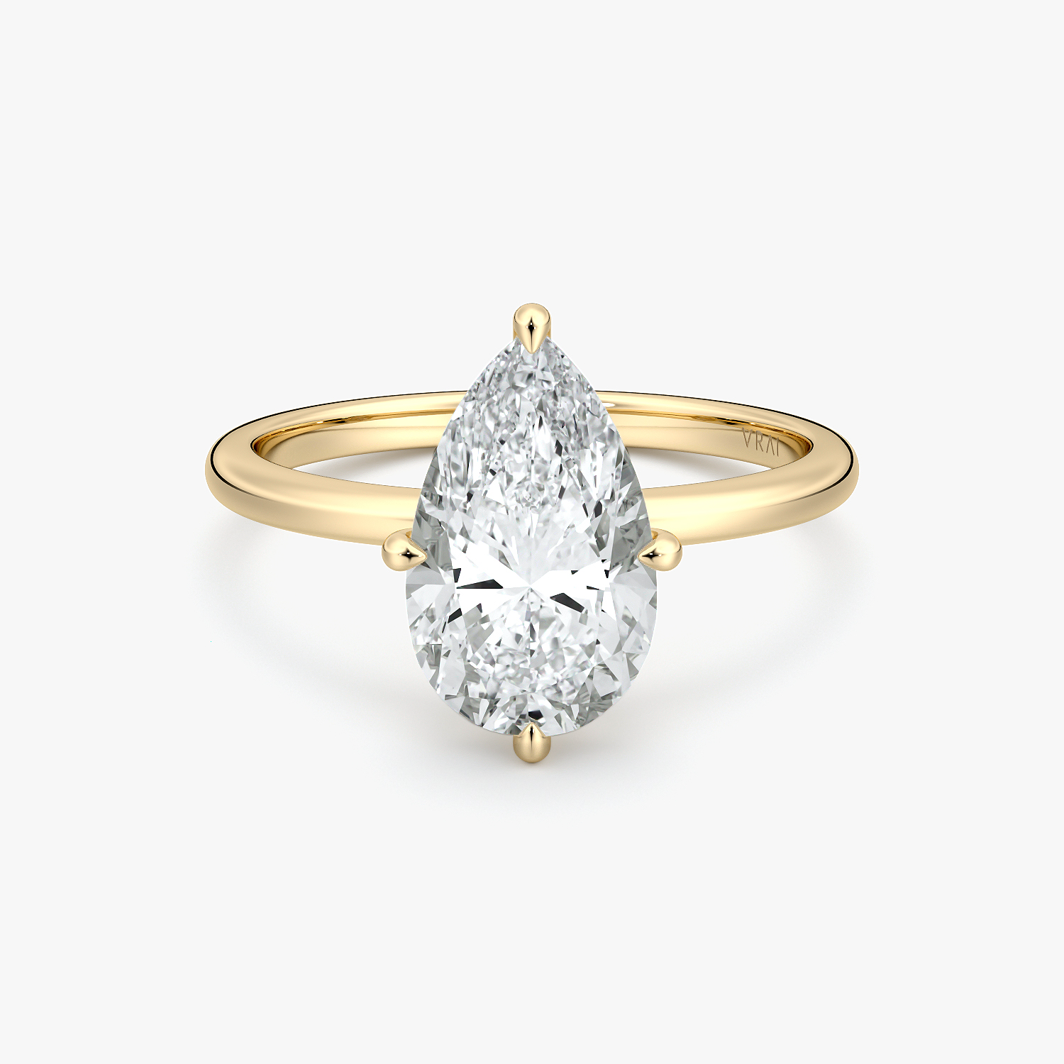 Compass Solitaire Pear Engagement Ring | 18k Yellow Gold