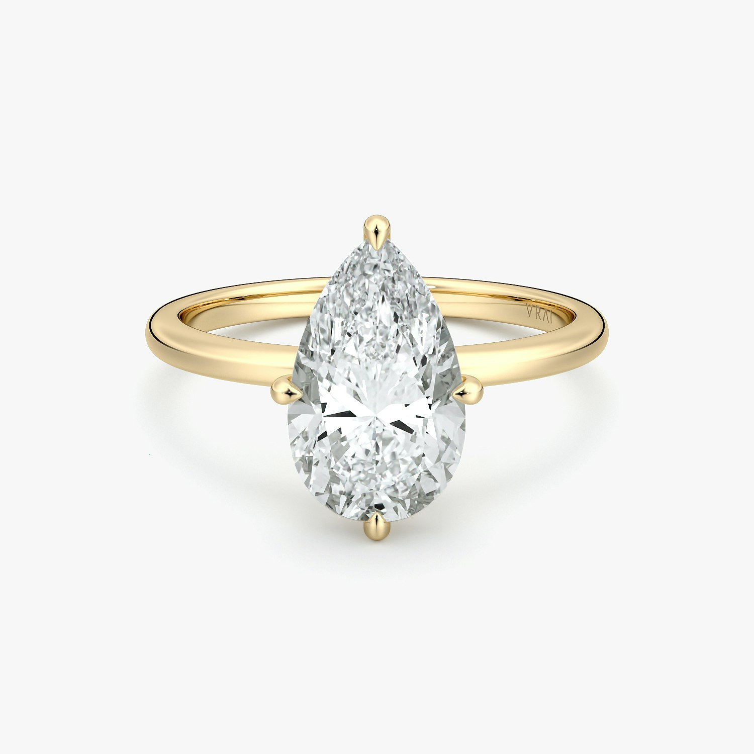 Compass Solitaire Pear Engagement Ring | 18k Yellow Gold