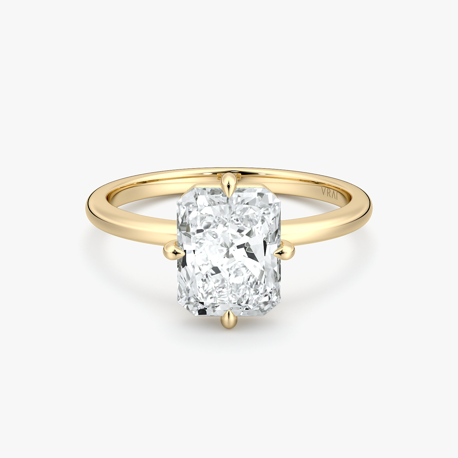 Compass Solitaire Radiant Engagement Ring | 18k Yellow Gold