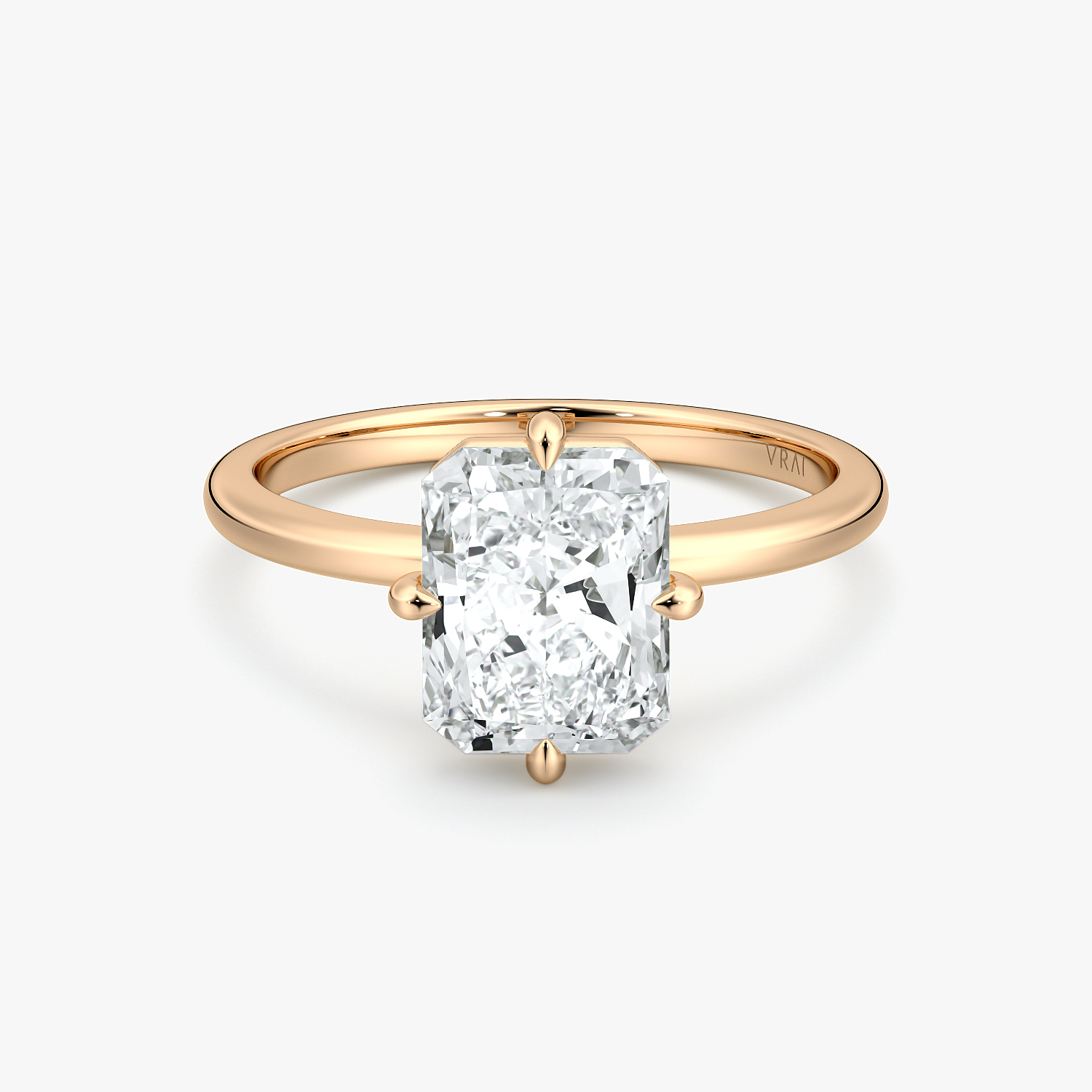 Compass Solitaire Radiant Engagement Ring | 14k Rose Gold