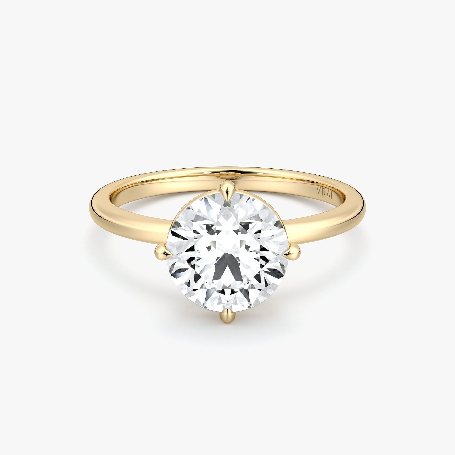 Compass Solitaire Round Brilliant Engagement Ring | 18k Yellow Gold