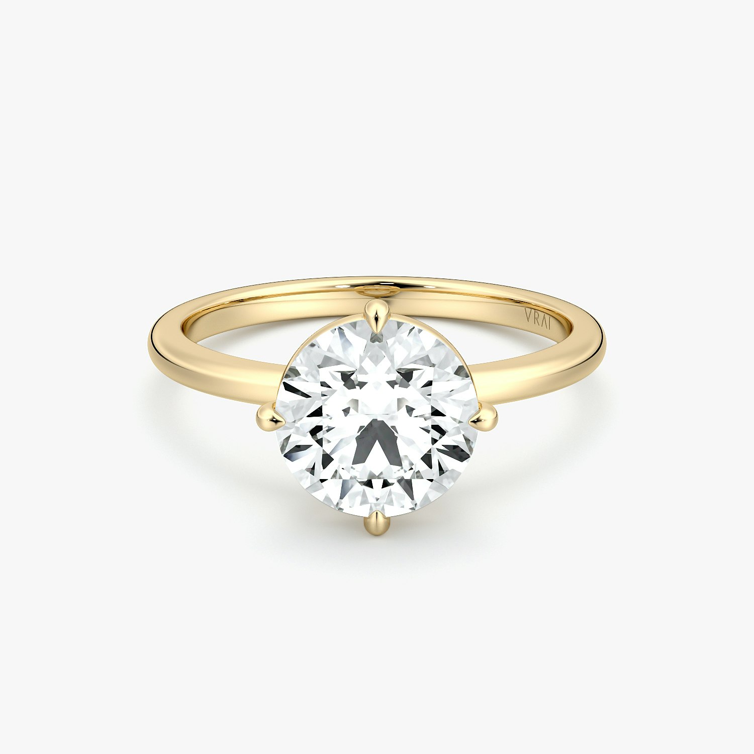Compass Solitaire Round Brilliant Engagement Ring | 18k Yellow Gold