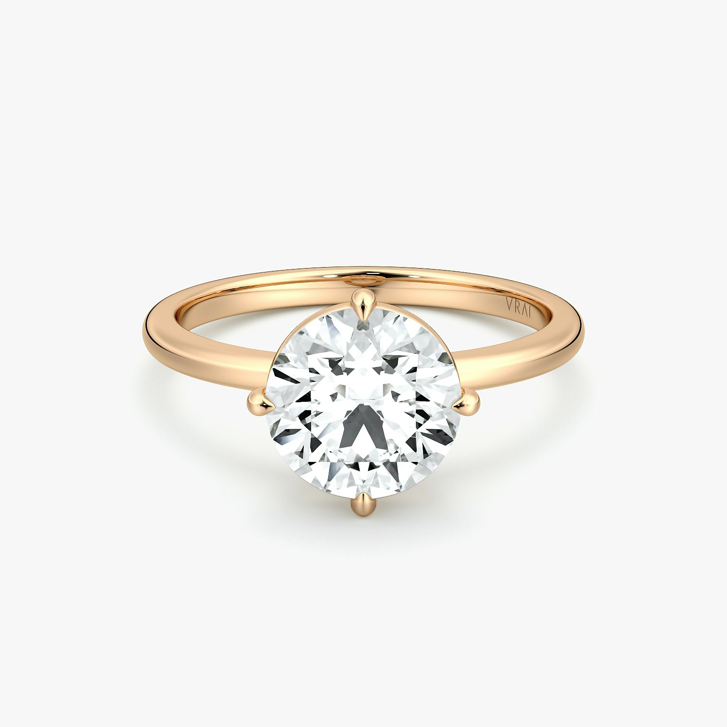 Compass Solitaire Round Brilliant Engagement Ring | 14k Rose Gold