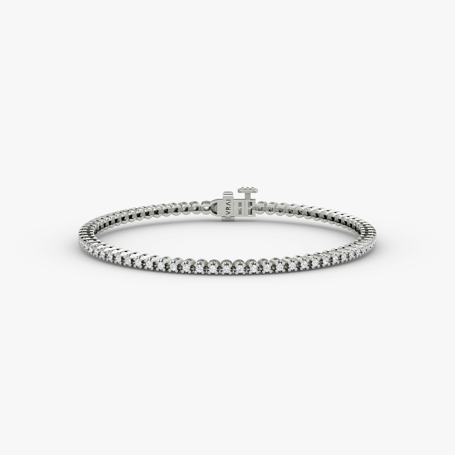 VRAI Tiny Tennis Round Brilliant Bracelets | 14k White Gold