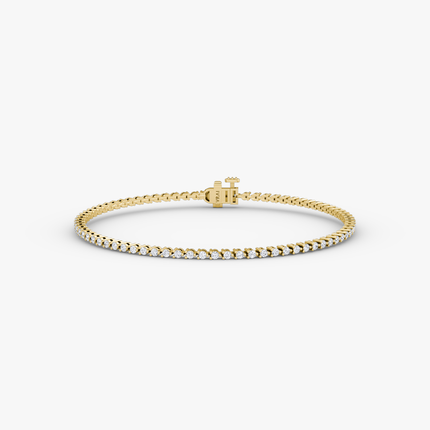 VRAI Tiny Tennis Round Brilliant Bracelets | 14k Yellow Gold
