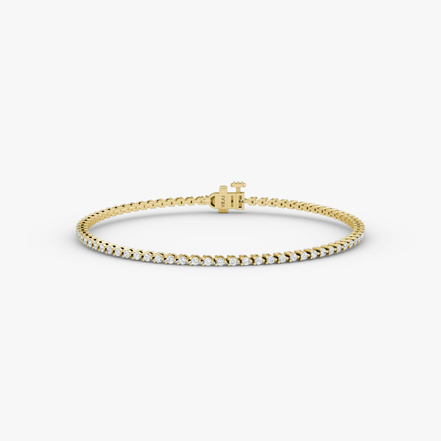 VRAI Tiny Tennis Round Brilliant Bracelets | 14k Yellow Gold