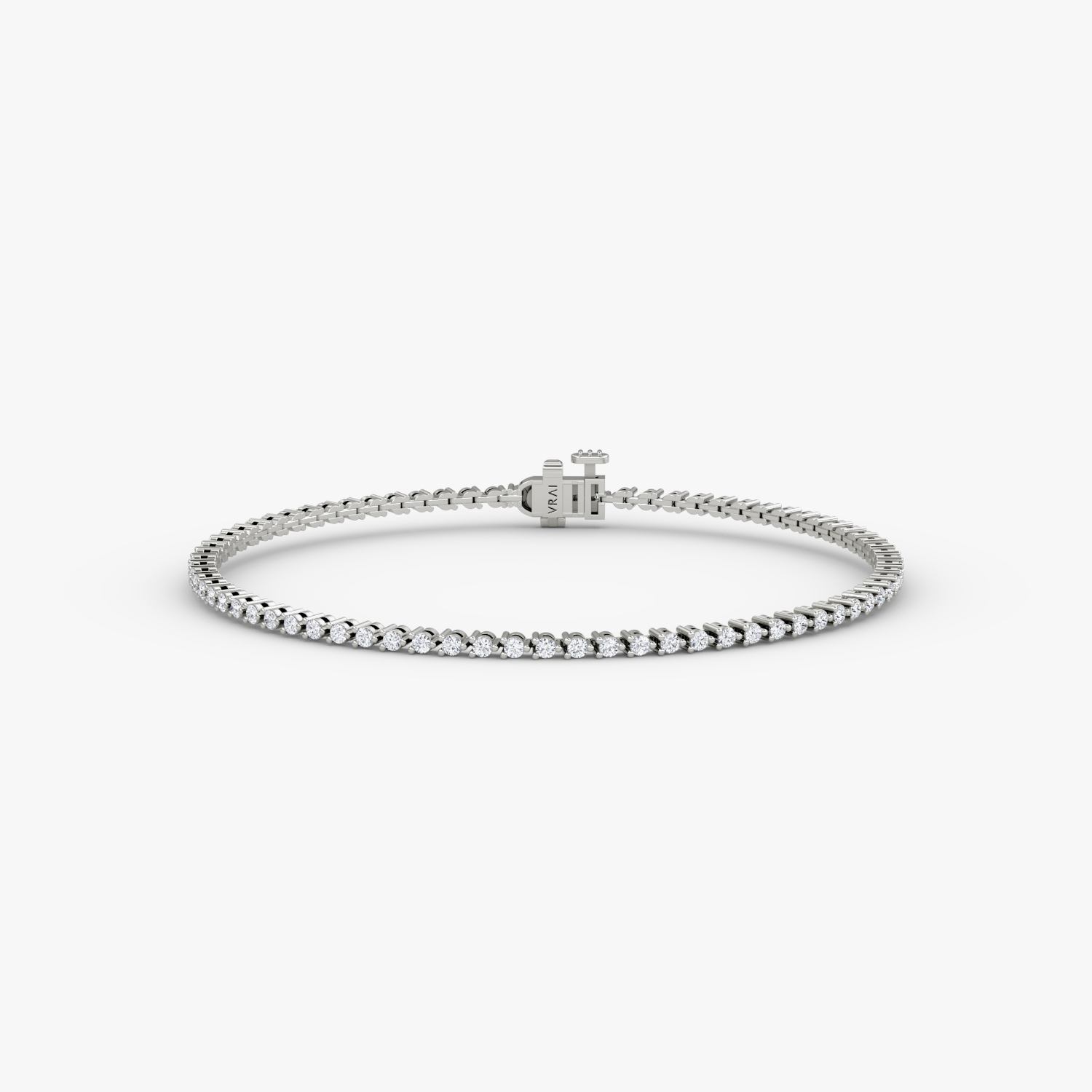 VRAI Tiny Tennis Round Brilliant Bracelets | 14k White Gold