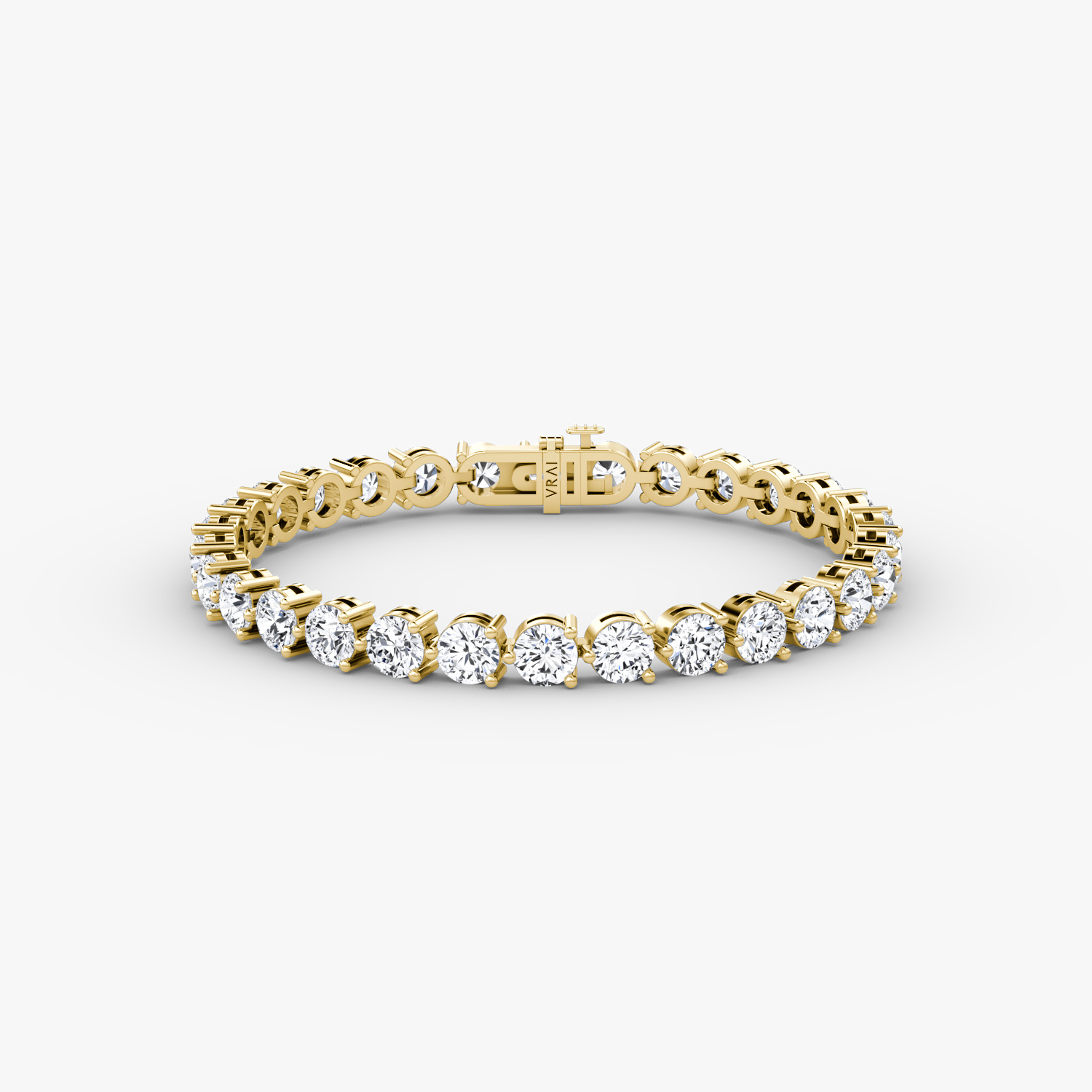VRAI 3 Prong Tennis Round Brilliant Bracelets | 14k Yellow Gold