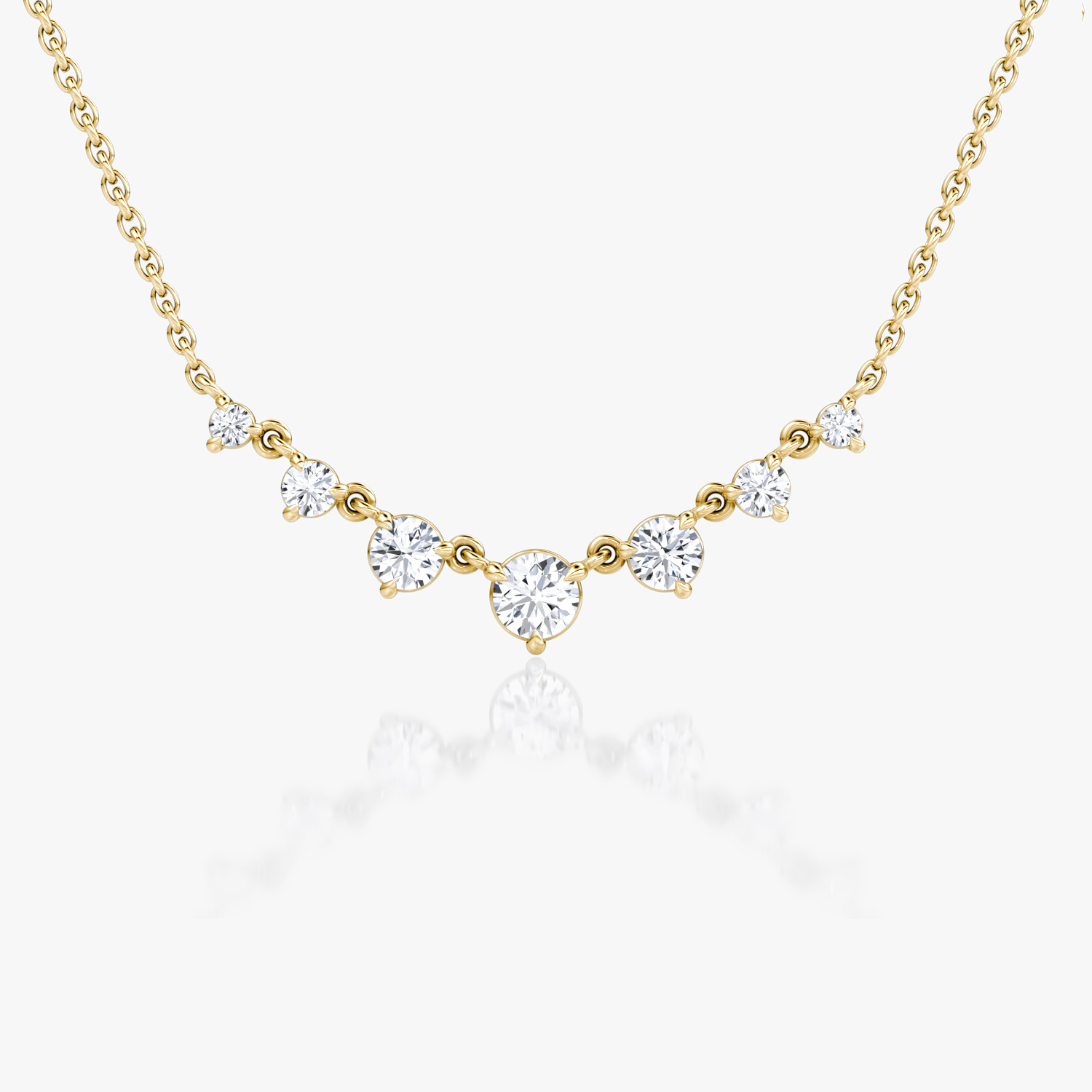 VRAI Linked Tennis Round Brilliant Necklaces | 14k Yellow Gold