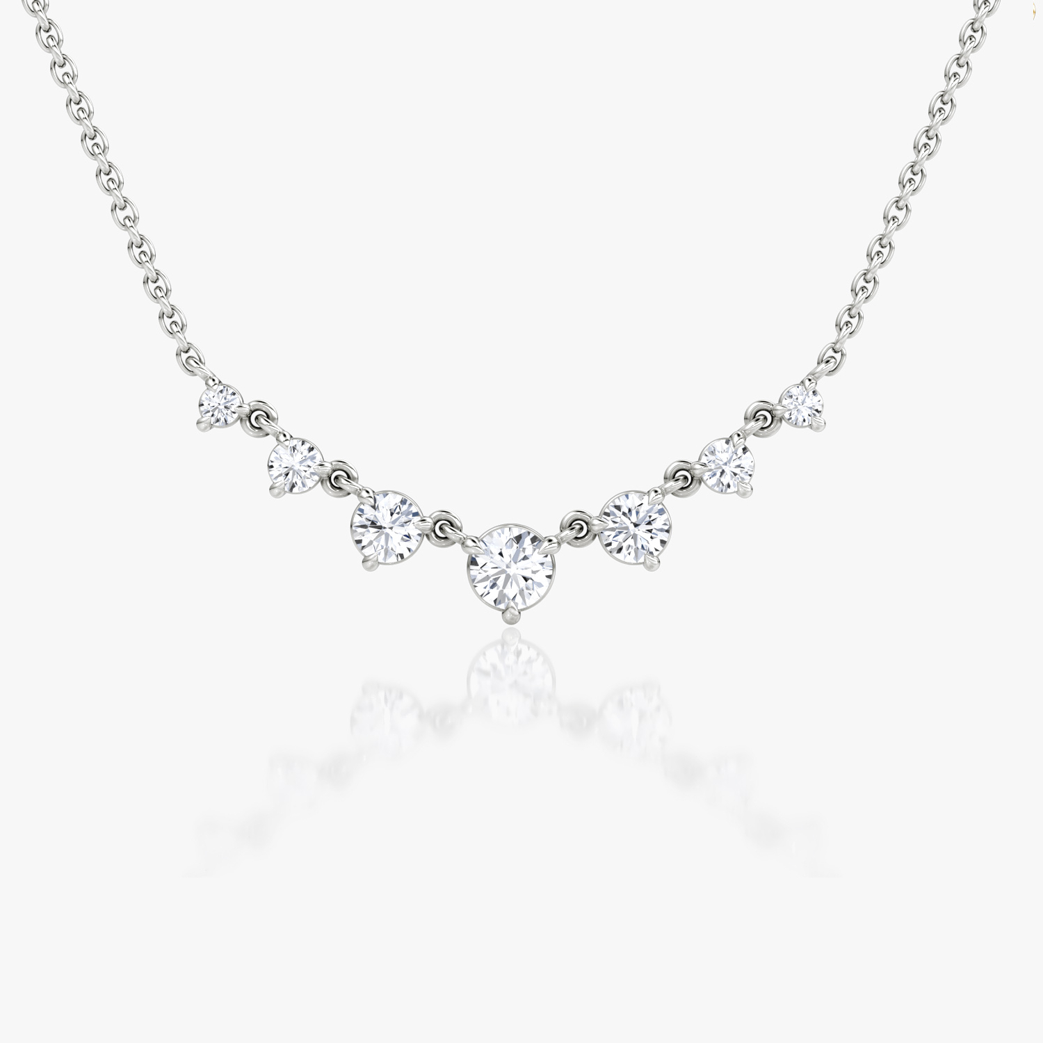 VRAI Linked Tennis Round Brilliant Necklaces | 14k White Gold