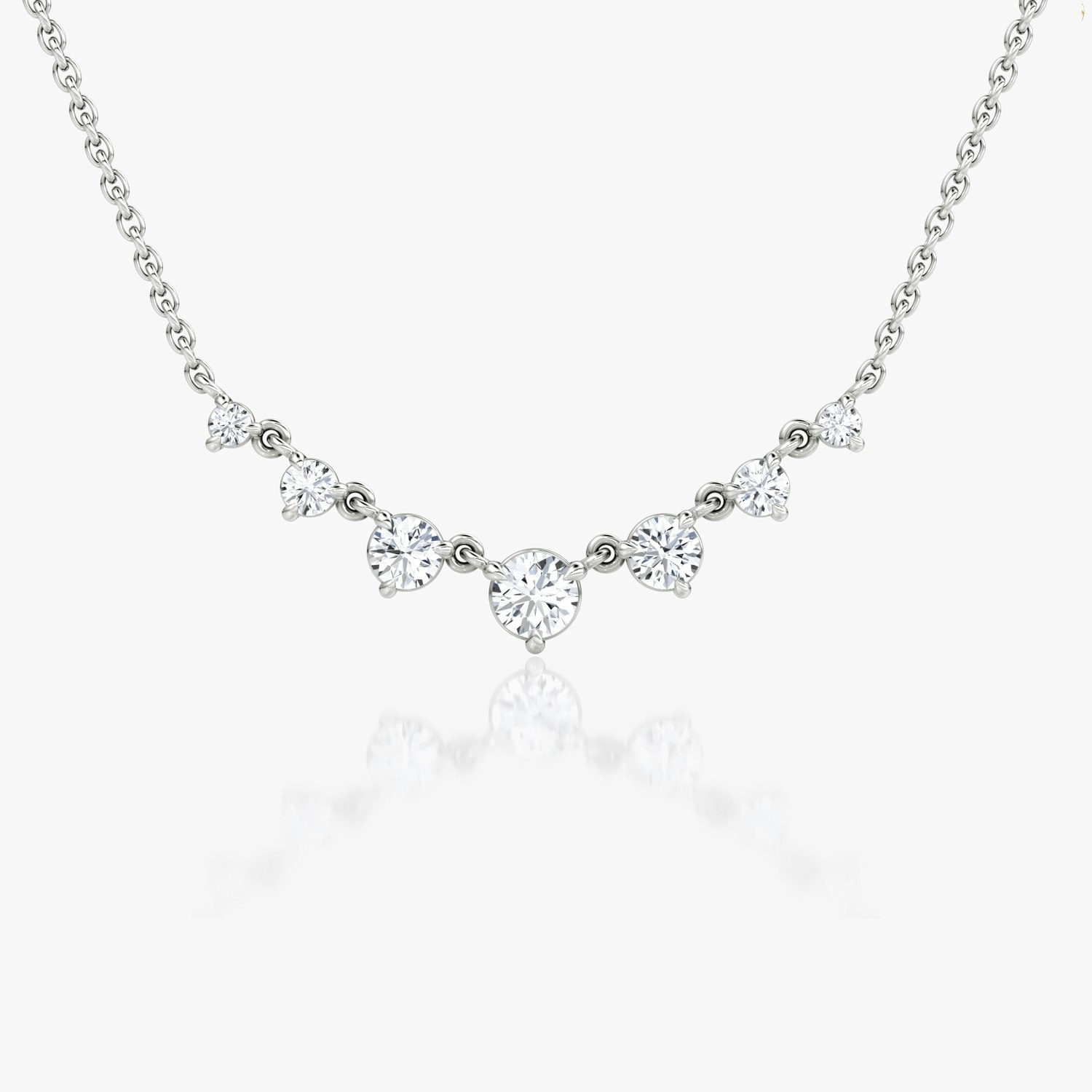 VRAI Linked Tennis Round Brilliant Necklaces | 14k White Gold