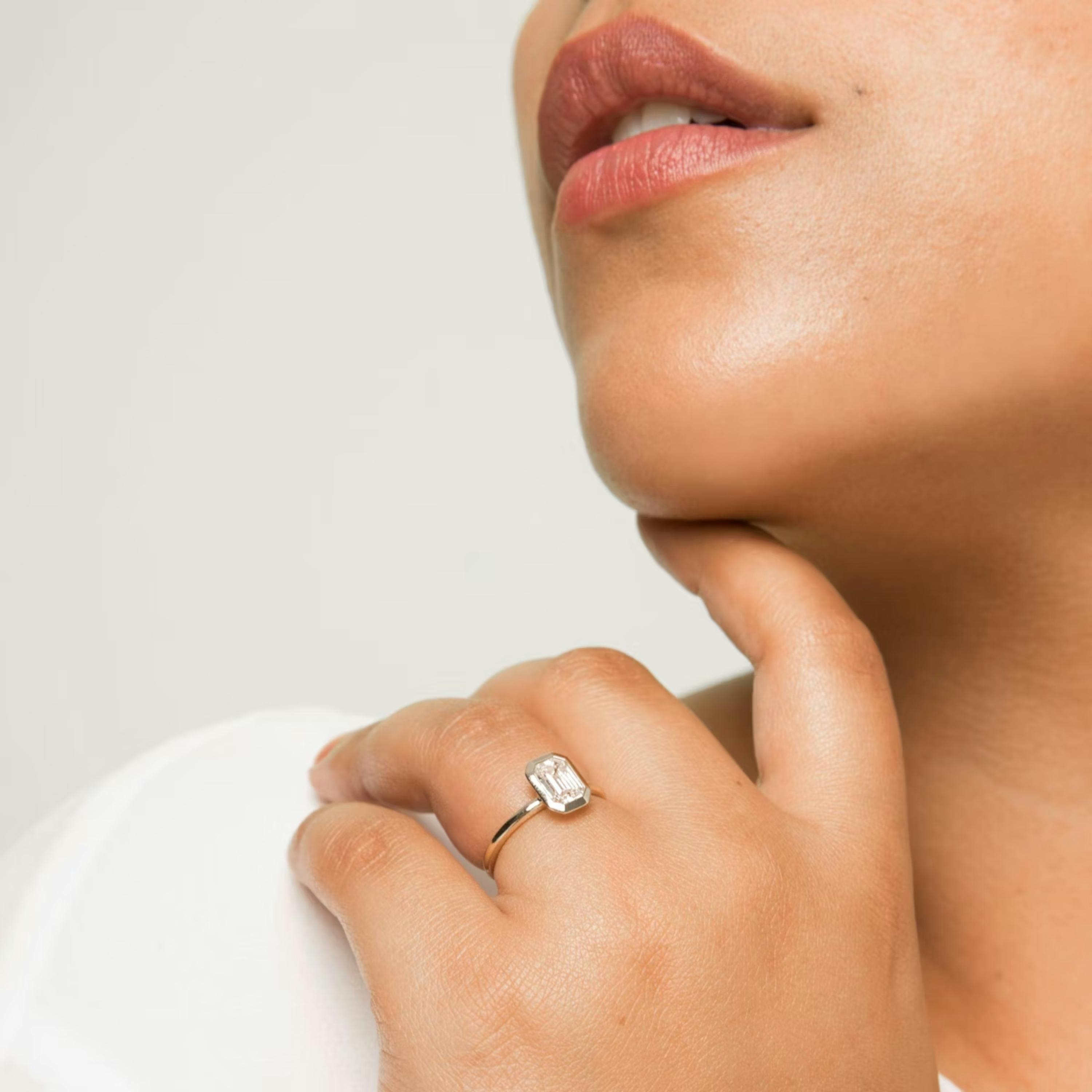 Shop Bezel engagement rings VRAI Created Diamonds
