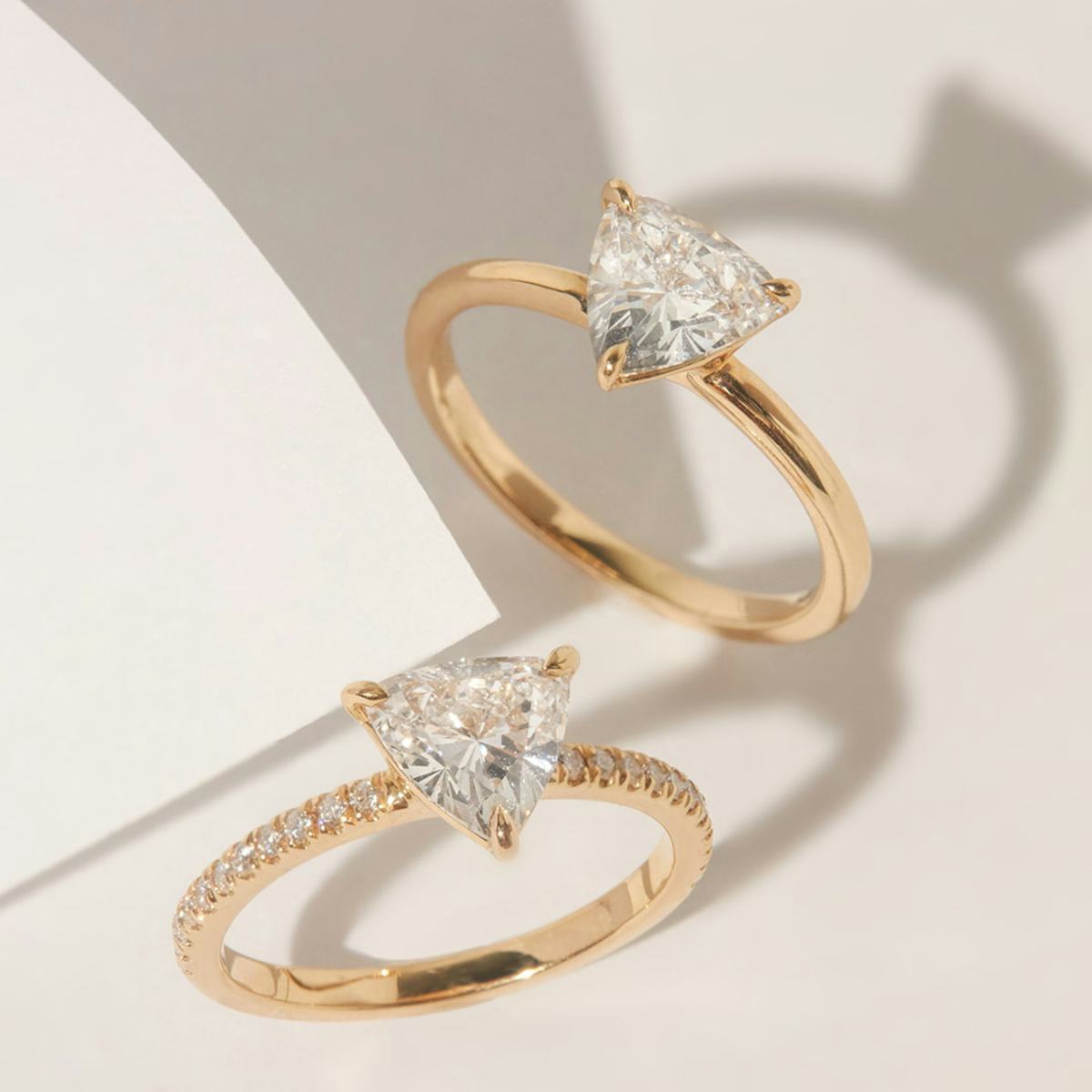 Shop Trillion cut engagement rings VRAI Created Diamonds