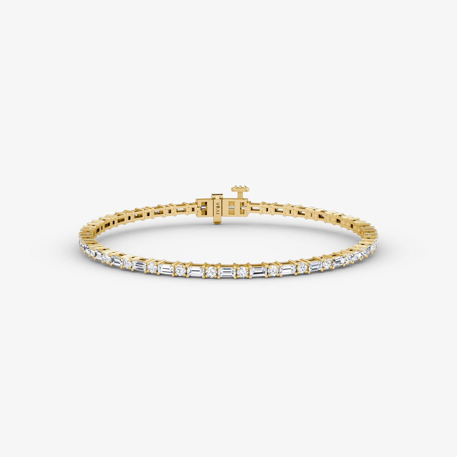 6.5" Mixed Shape Bracelet Round Brilliant Baguette Cut Created Diamonds
