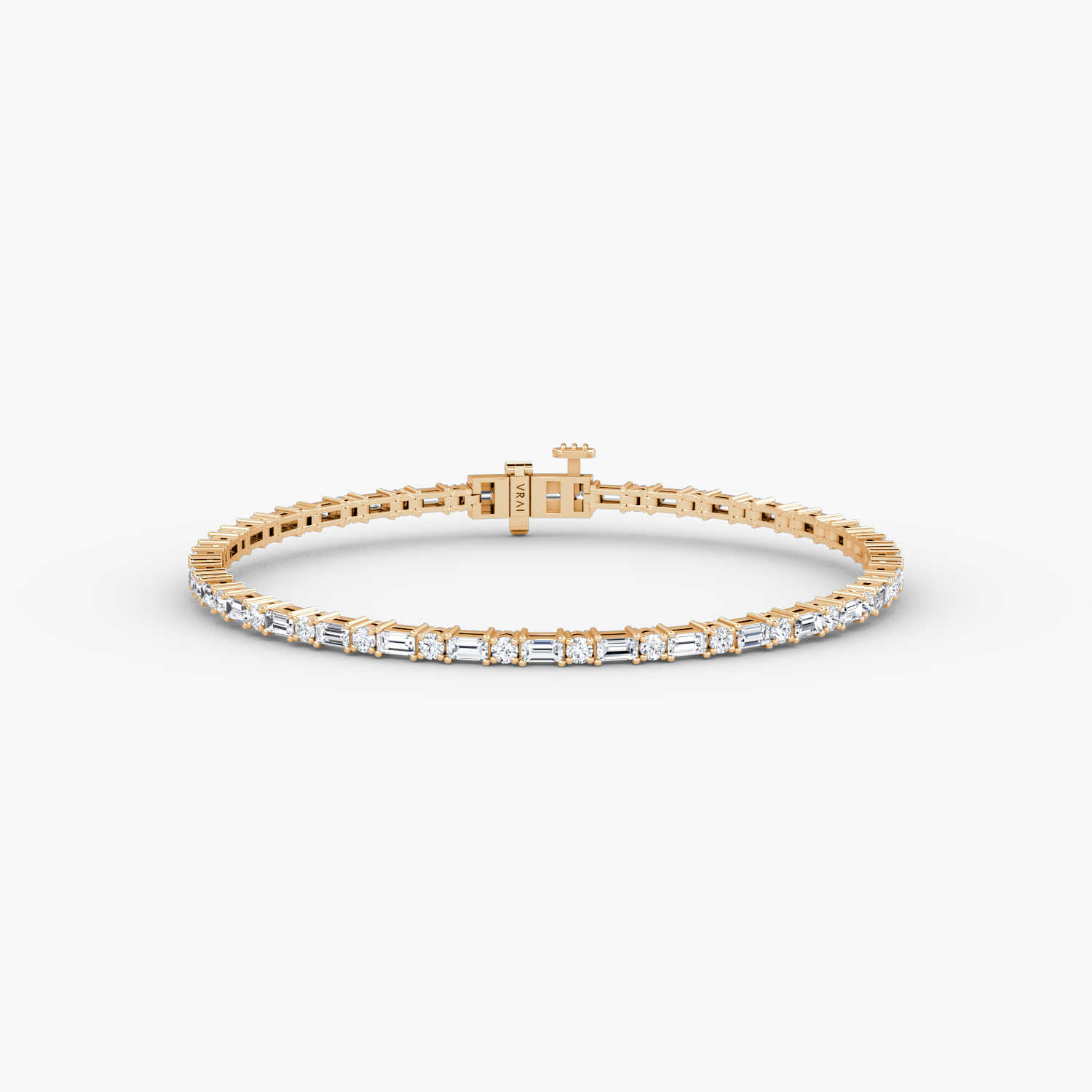 6.5" Mixed Shape Bracelet Round Brilliant Baguette Cut Created Diamonds
