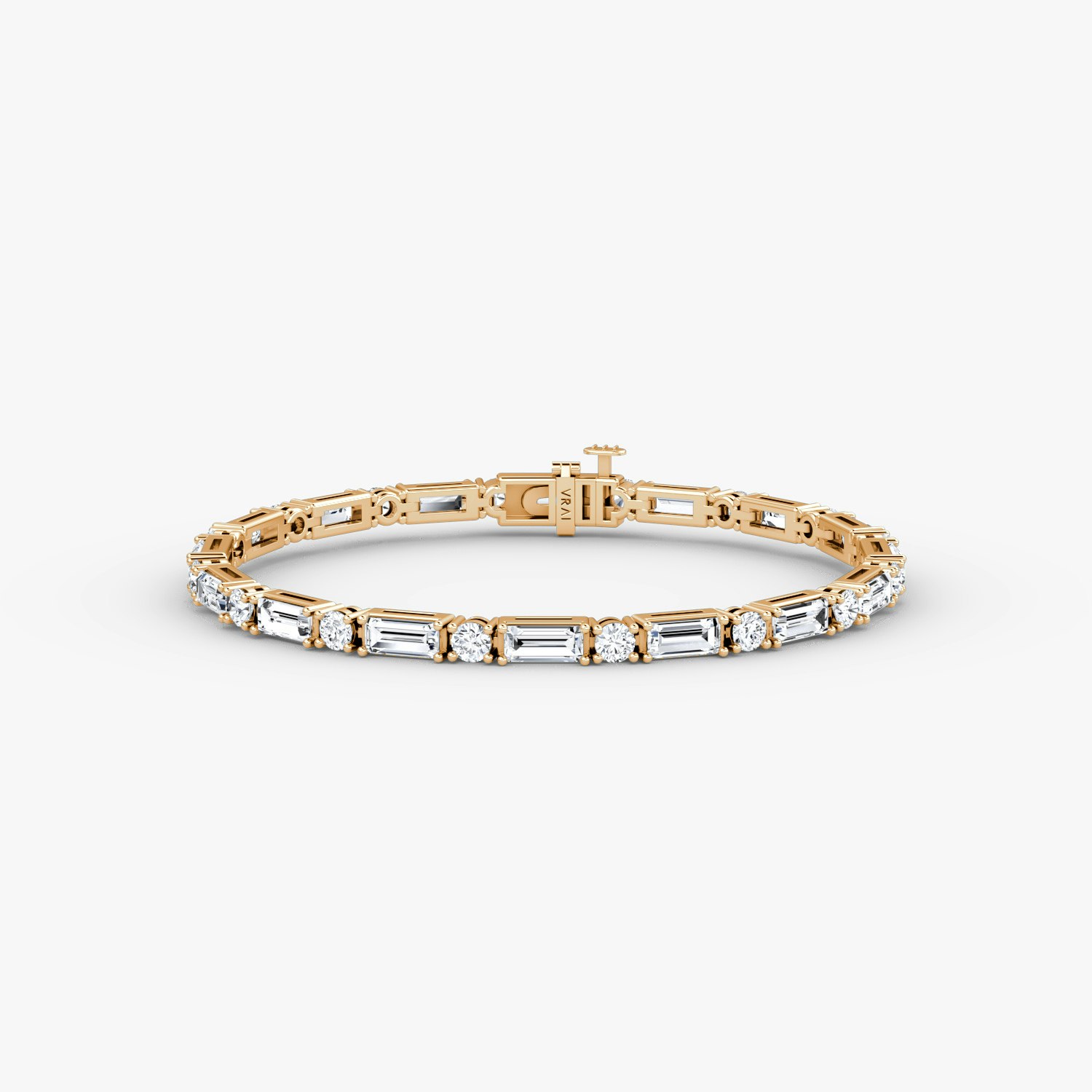 VRAI Mixed Shape Tennis Bracelets Round Brilliant and Baguette Bracelets | 14k Rose Gold
