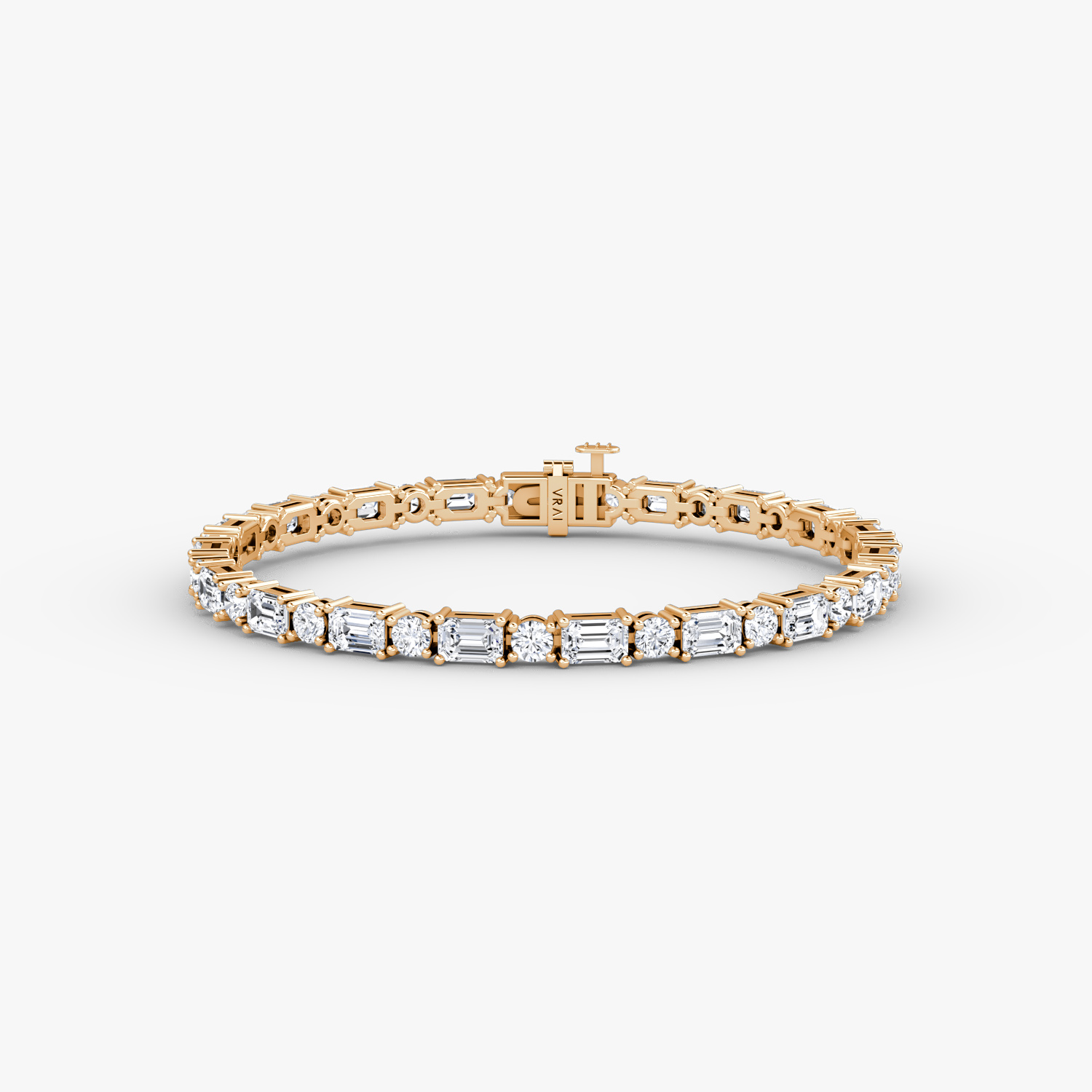 6.5" Mixed Shape Bracelet Round Brilliant Emerald Cut Created Diamonds