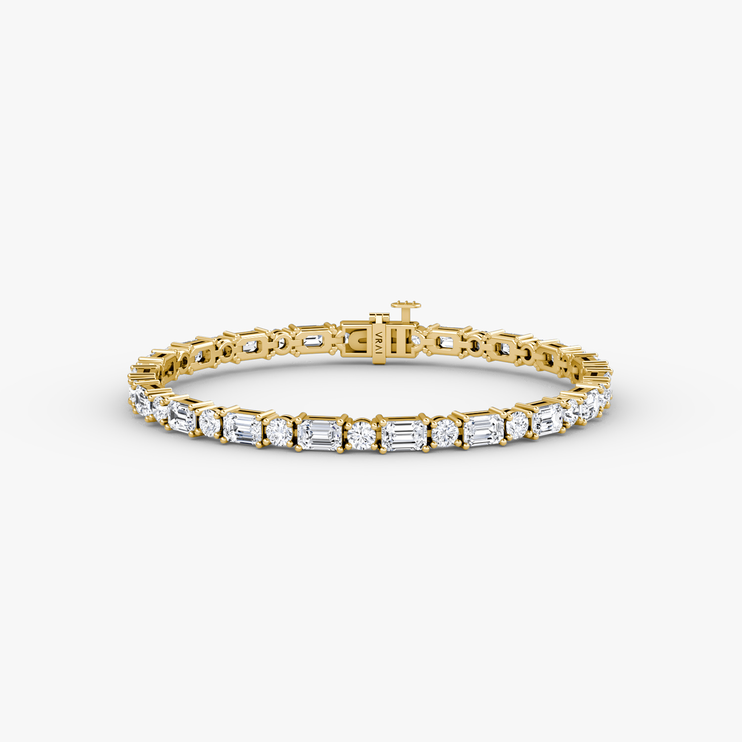 6.5" Mixed Shape Bracelet Round Brilliant Emerald Cut Created Diamonds