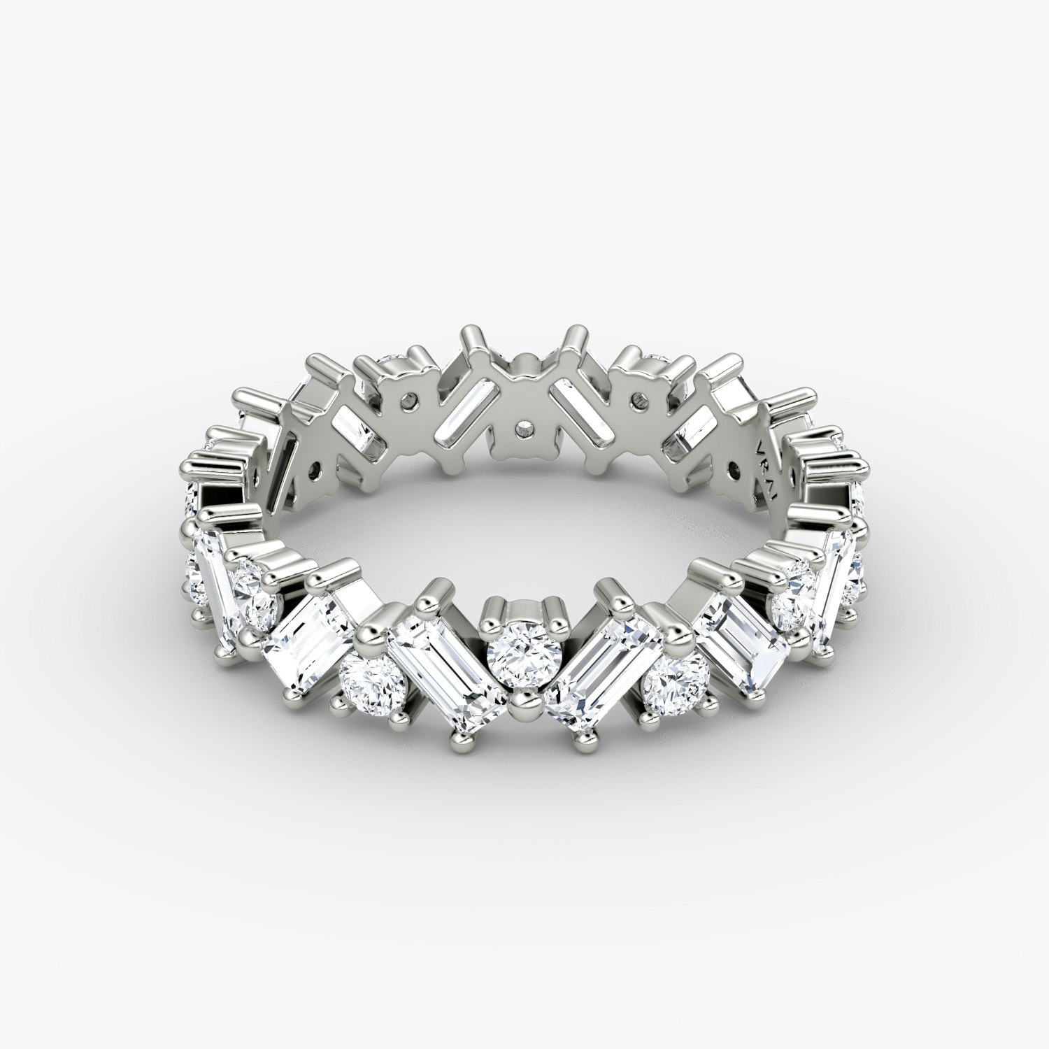 VRAI The Mixed Shape Eternity Bands Round Brilliant and Baguette Wedding Bands | Platinum