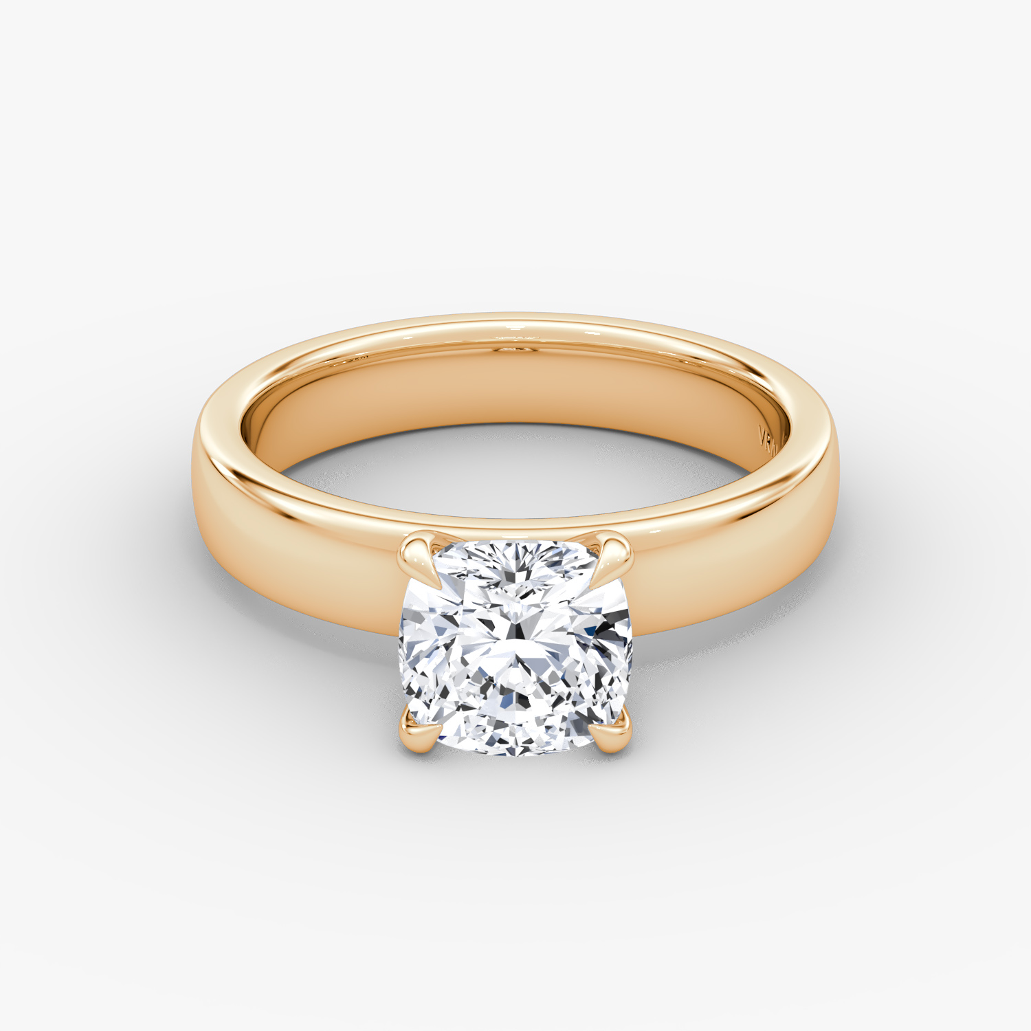 Cigar Solitaire Cushion Engagement Ring | 14k Rose Gold