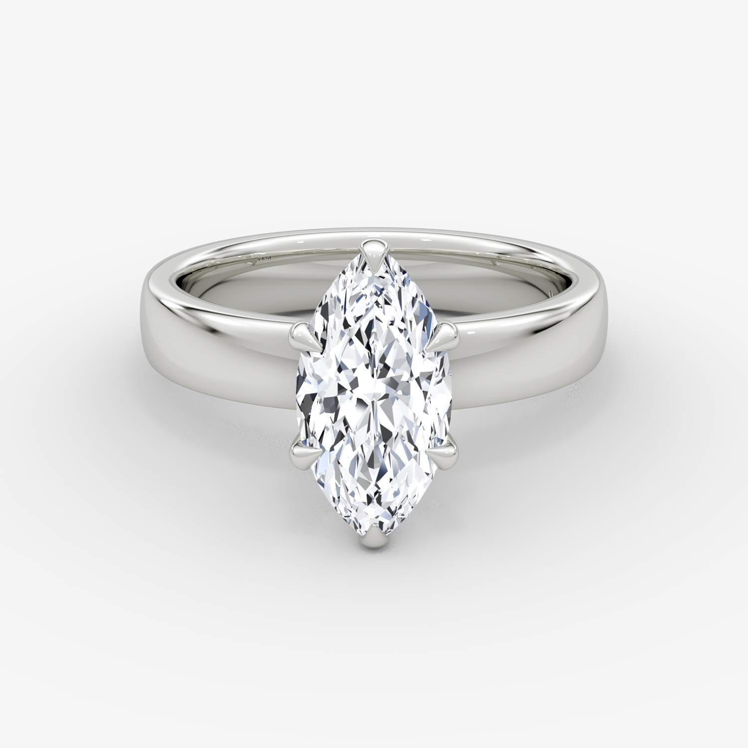 Marquise Solitaire Cigar Band Ring