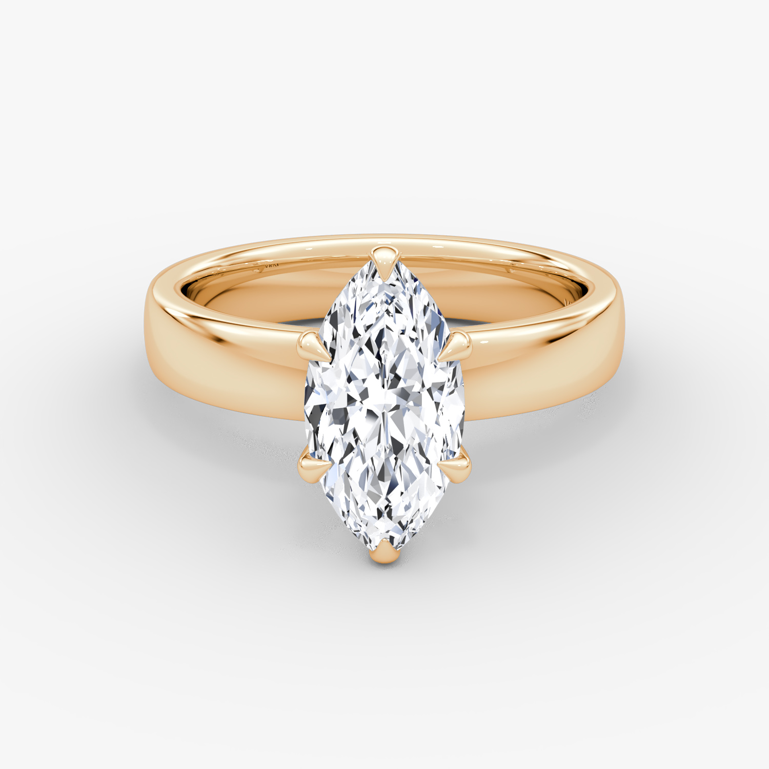 Cigar Solitaire Marquise Engagement Ring | 14k Rose Gold