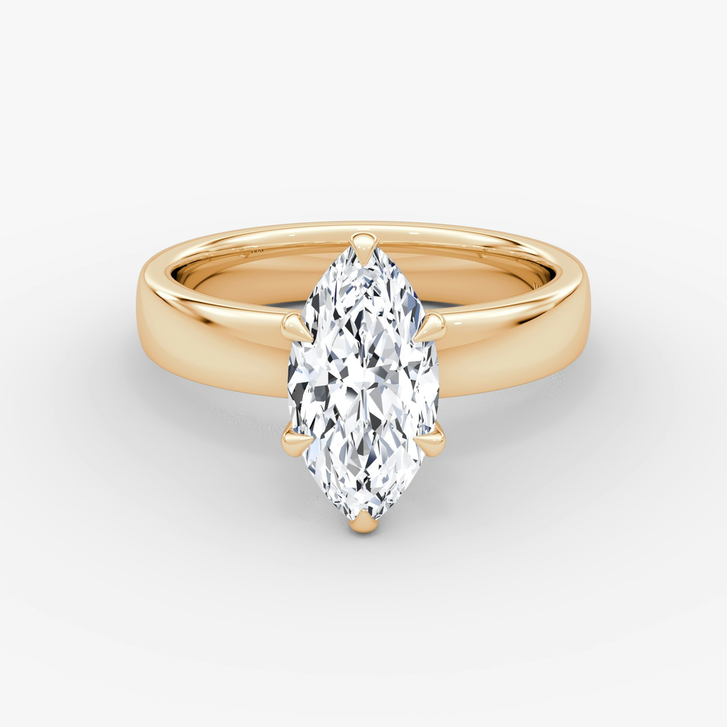 Cigar Solitaire Marquise Engagement Ring | 14k Rose Gold