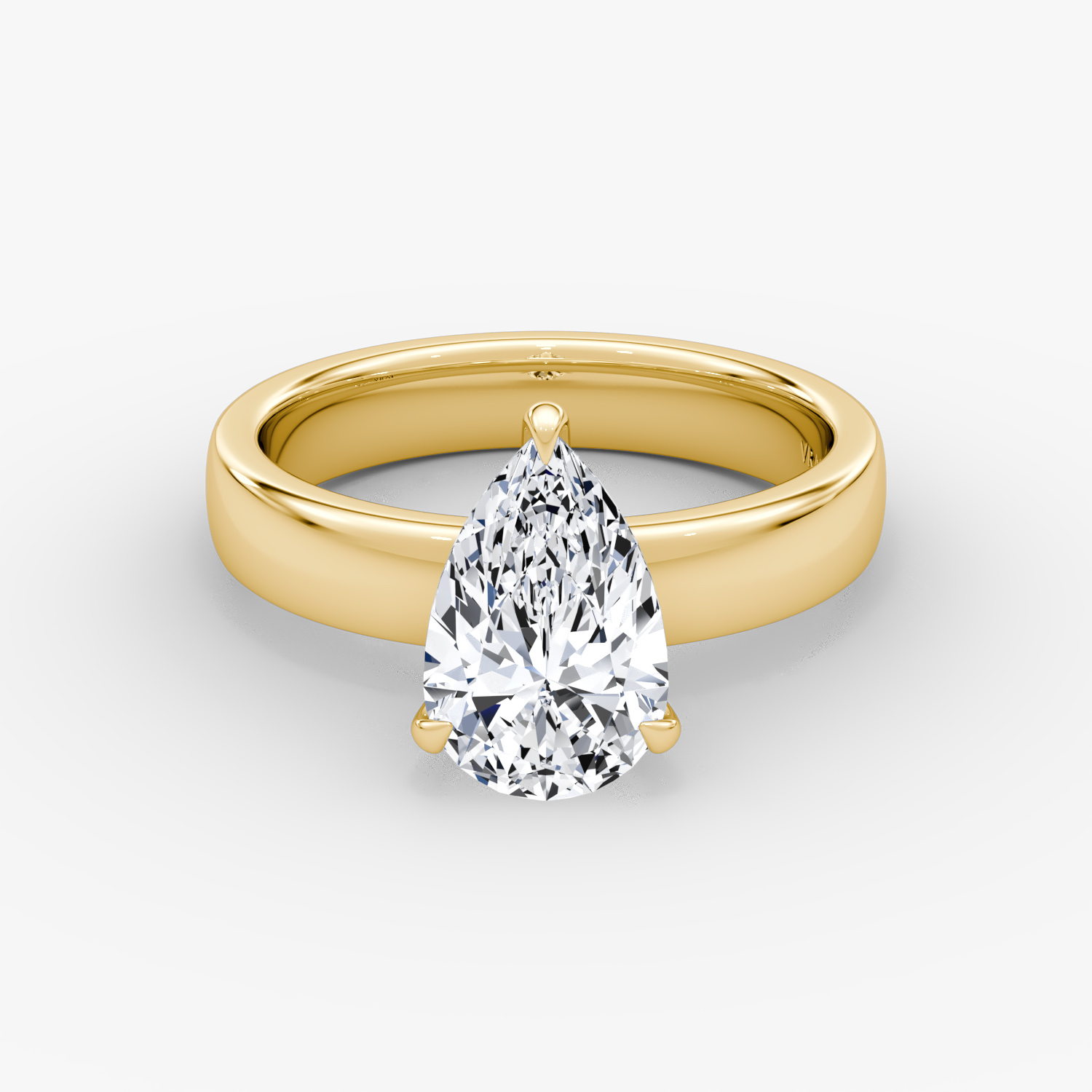 Cigar Solitaire Pear Engagement Ring | 18k Yellow Gold