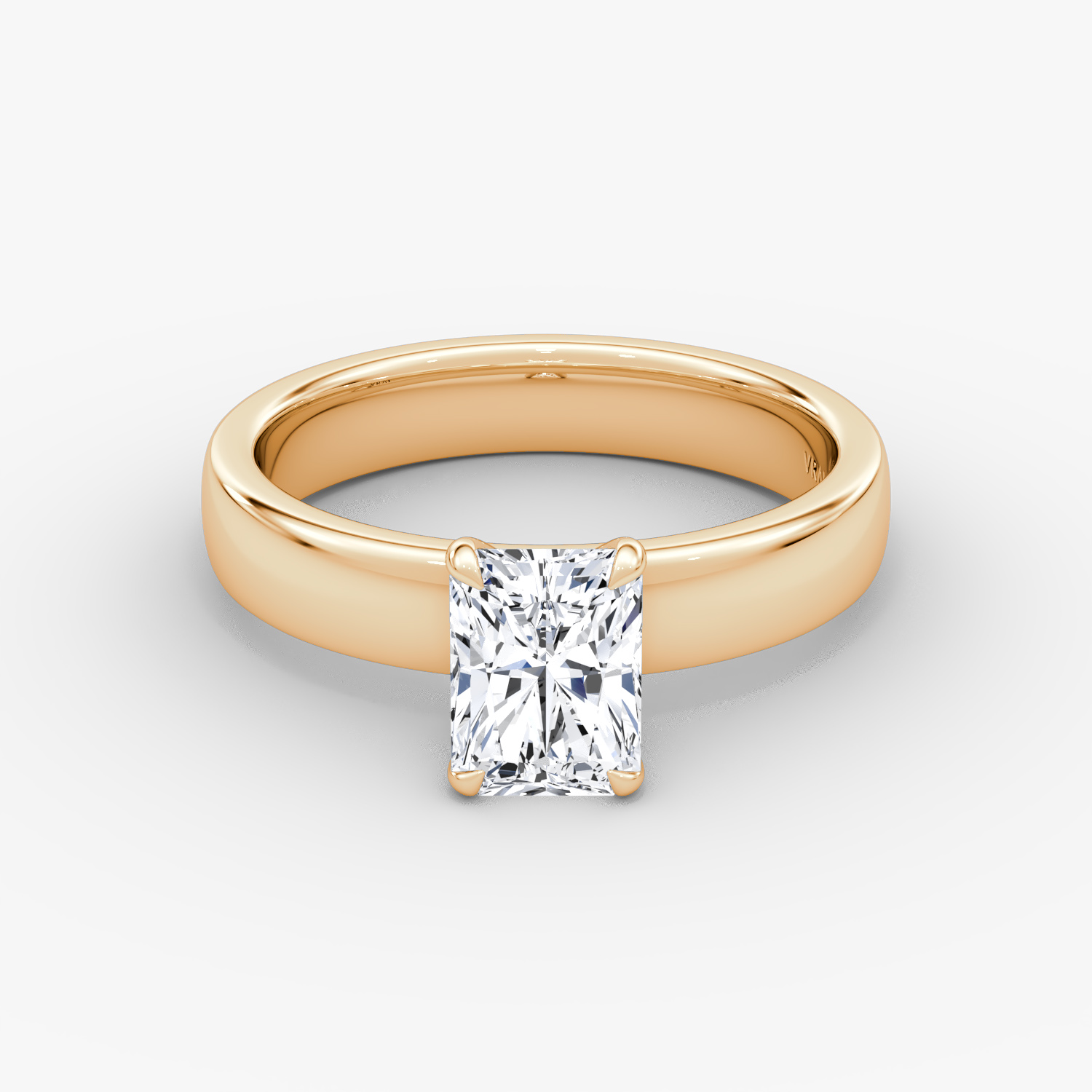 Cigar Solitaire Radiant Engagement Ring | 14k Rose Gold