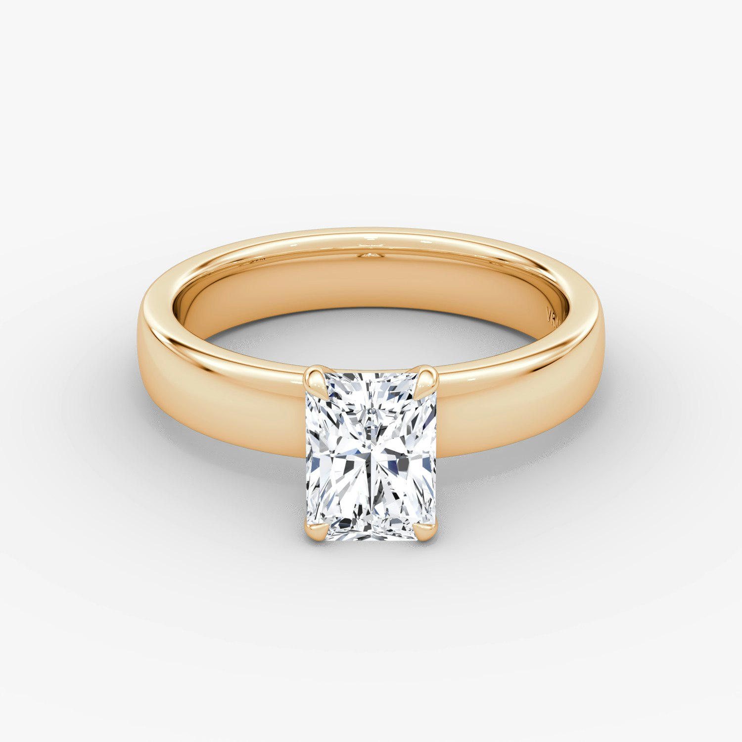 Cigar Solitaire Radiant Engagement Ring | 14k Rose Gold