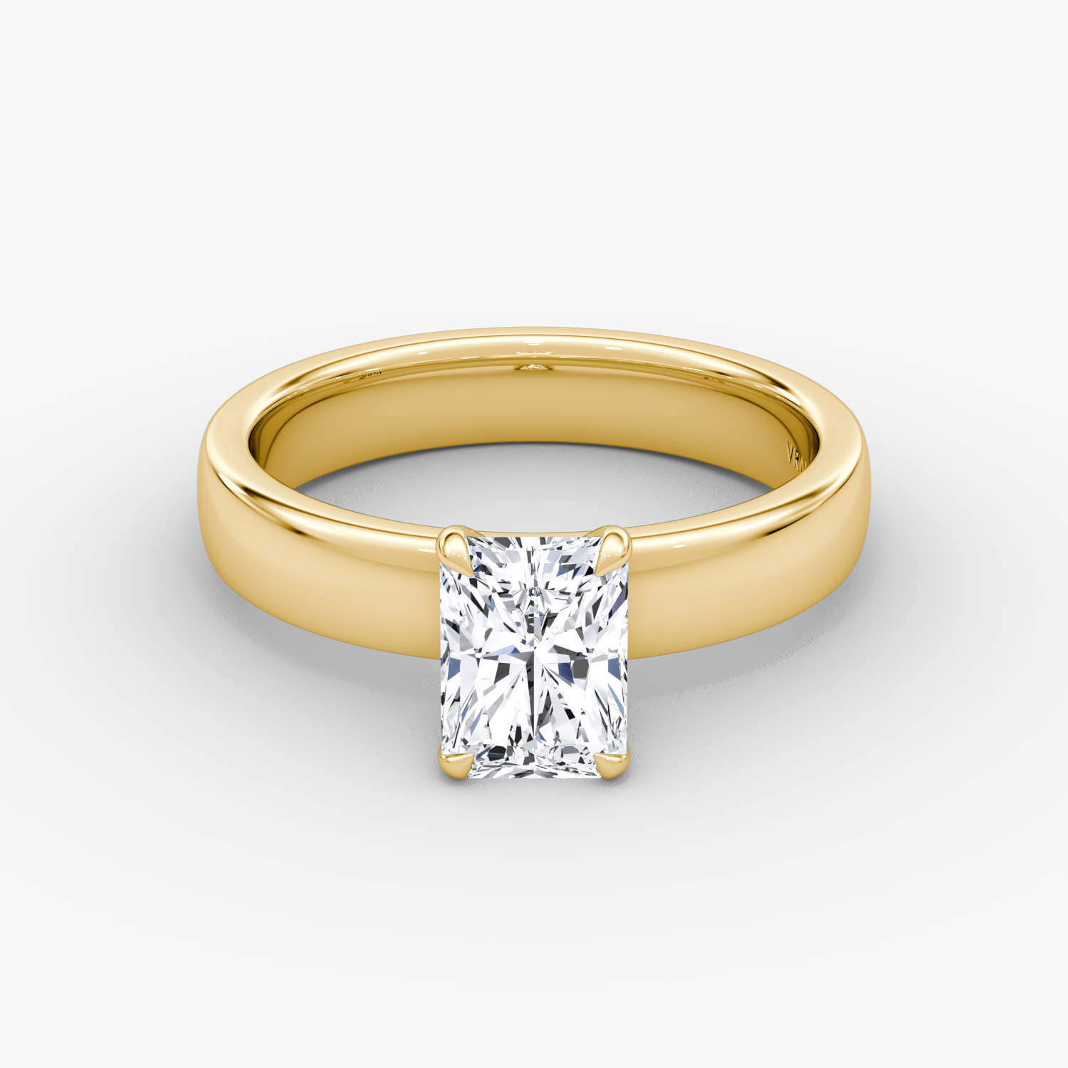 Cigar Solitaire Radiant Engagement Ring | 18k Yellow Gold