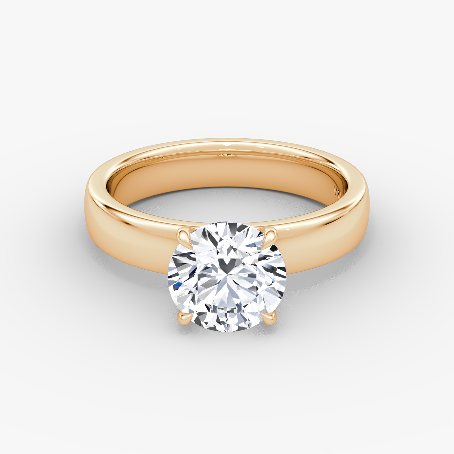 Cigar Solitaire Round Brilliant Engagement Ring | 14k Rose Gold