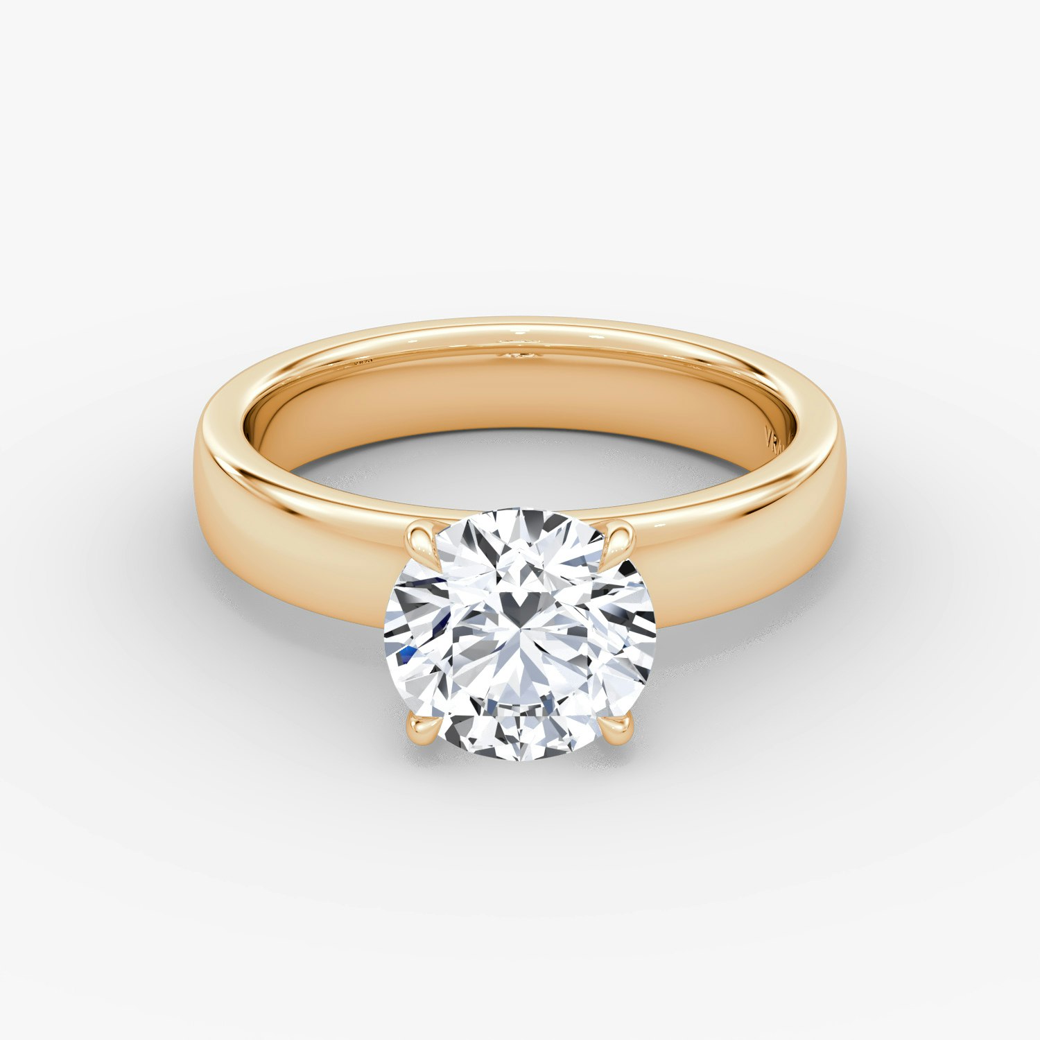 Cigar Solitaire Round Brilliant Engagement Ring | 14k Rose Gold