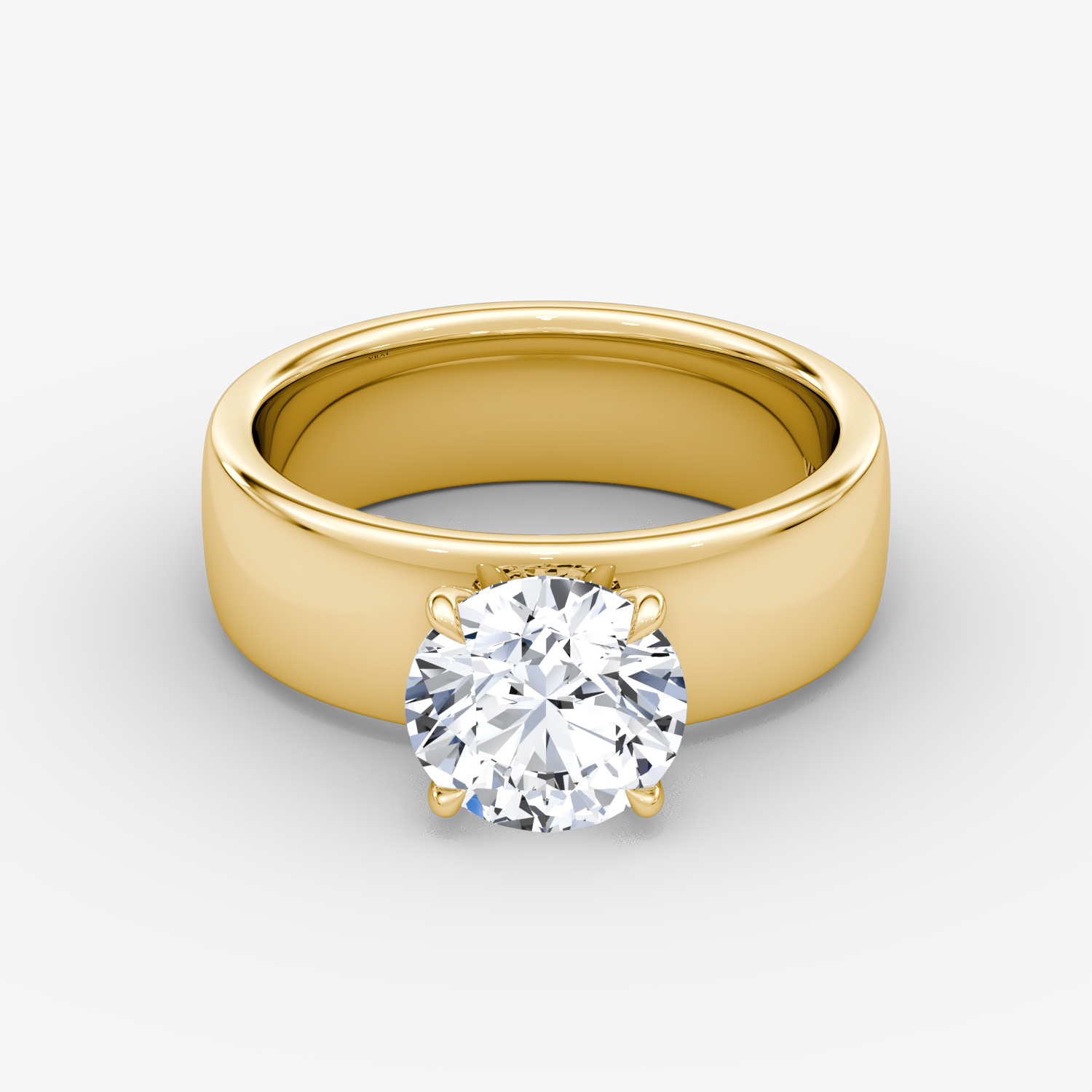 Cigar Solitaire Round Brilliant Engagement Ring | 18k Yellow Gold
