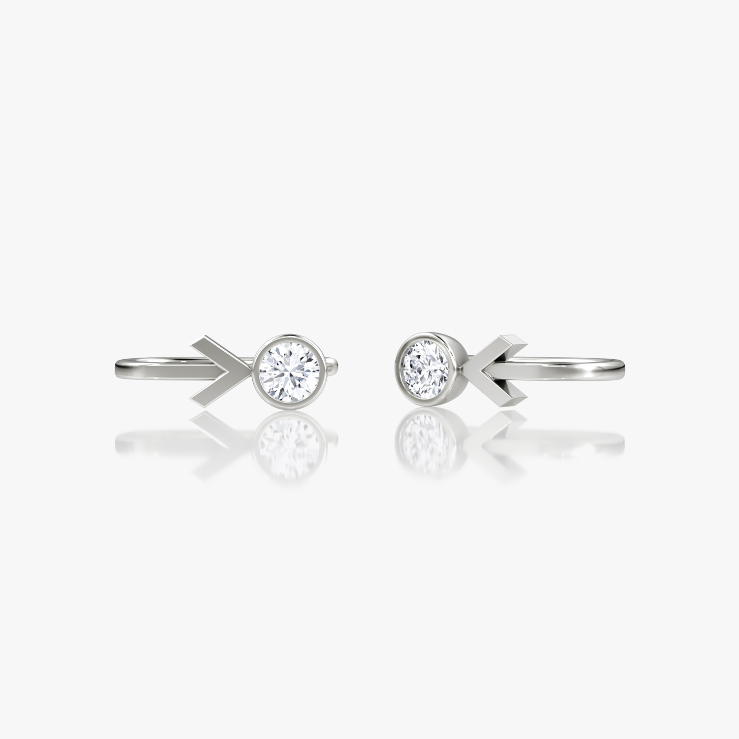 Arrow Cuff Earring 14k White Gold 1 4 carat Round Brilliant Cut Created Diamond