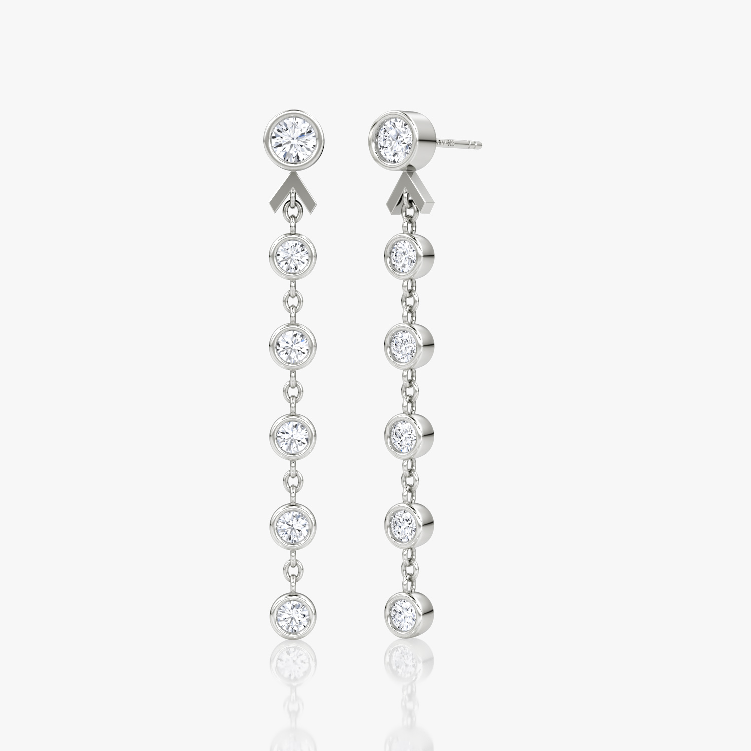 Arrow Drop Earring 14k White Gold Round Brilliant Cut Created Diamond