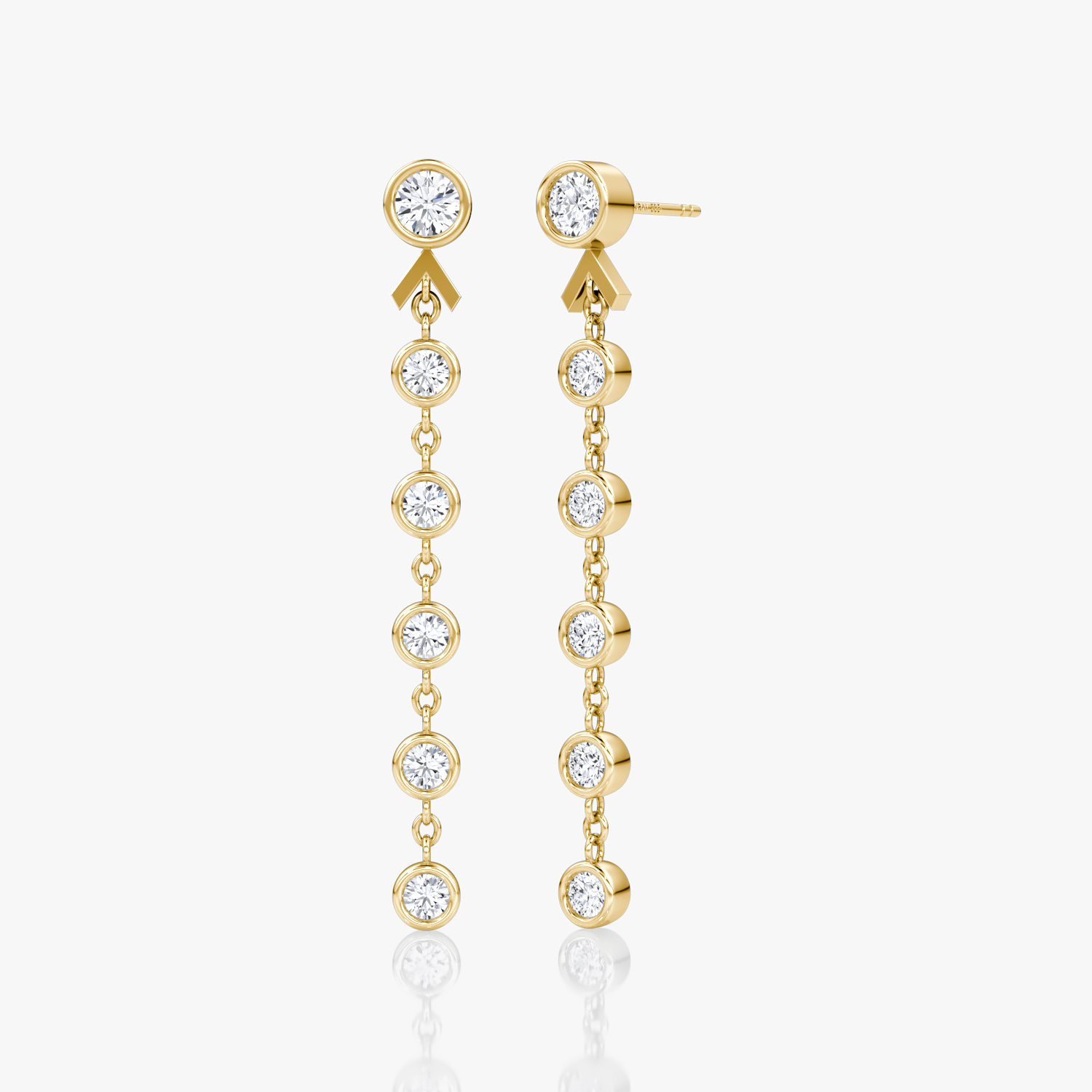 Arrow Drop Earring 14k Yellow Gold Round Brilliant Cut Created Diamond
