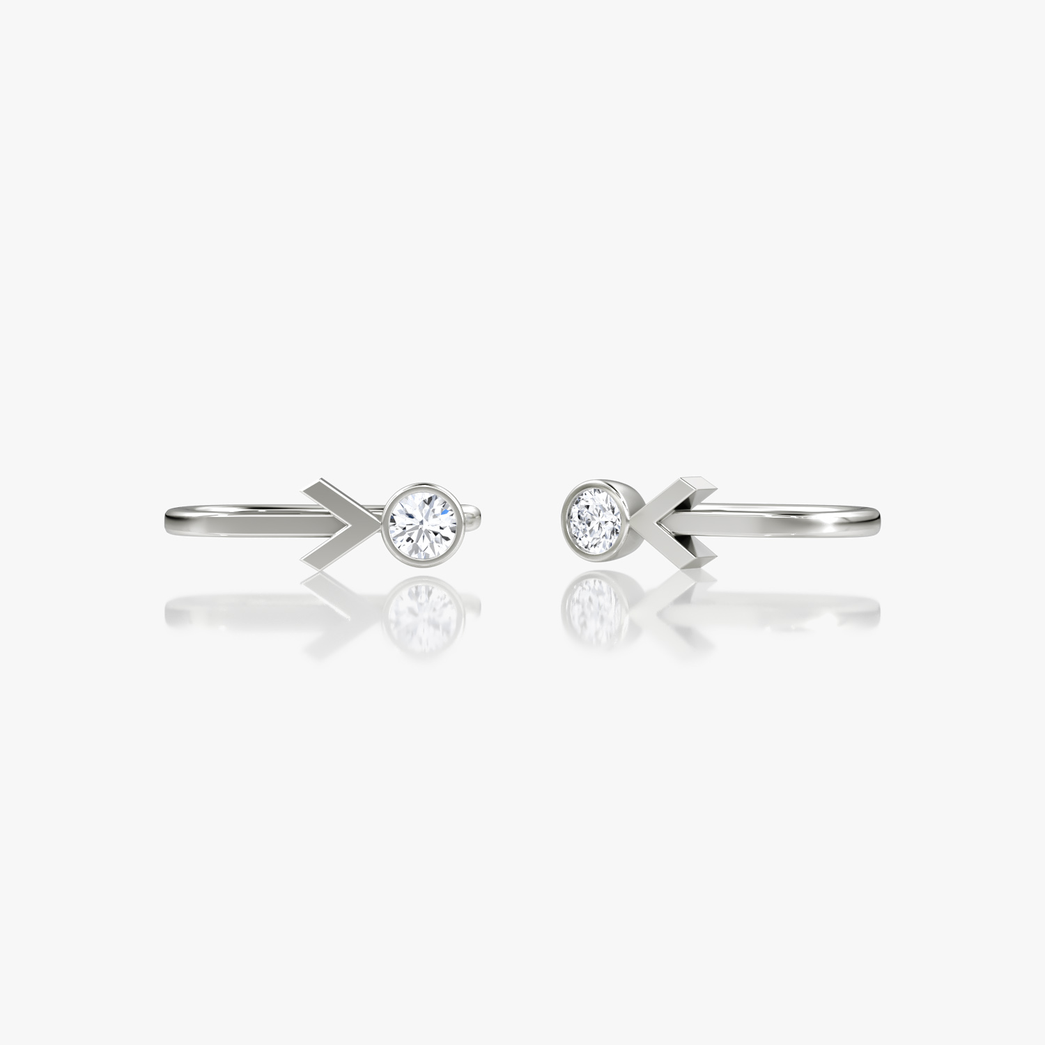Arrow Cuff Earring 14k White Gold 1 10 carat Round Brilliant Cut Created Diamond