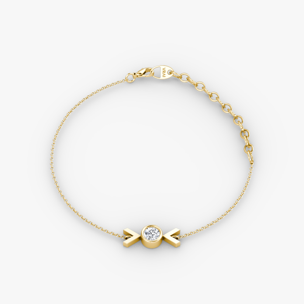 Arrow Bracelet 14k Yellow Gold 1 10 carat Round Brilliant Cut Created Diamond