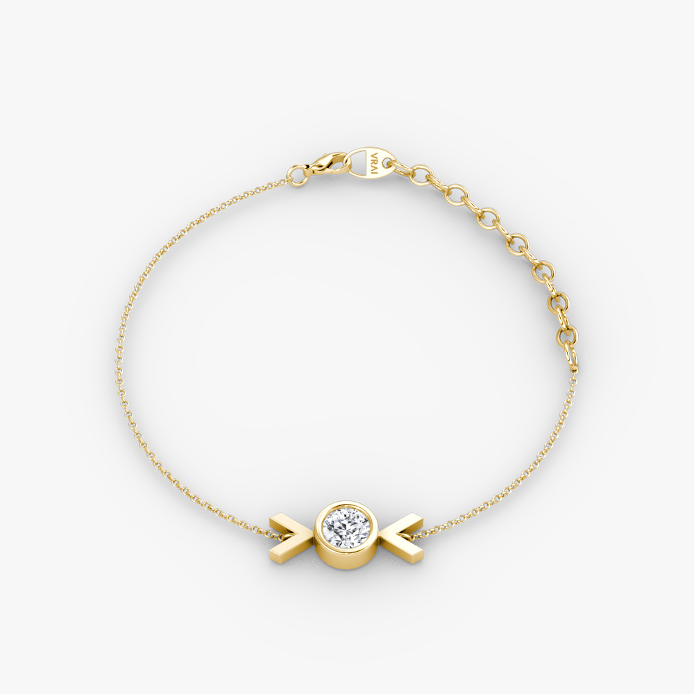 Arrow Bracelet 14k Yellow Gold 1 4 carat Round Brilliant Cut Created Diamond