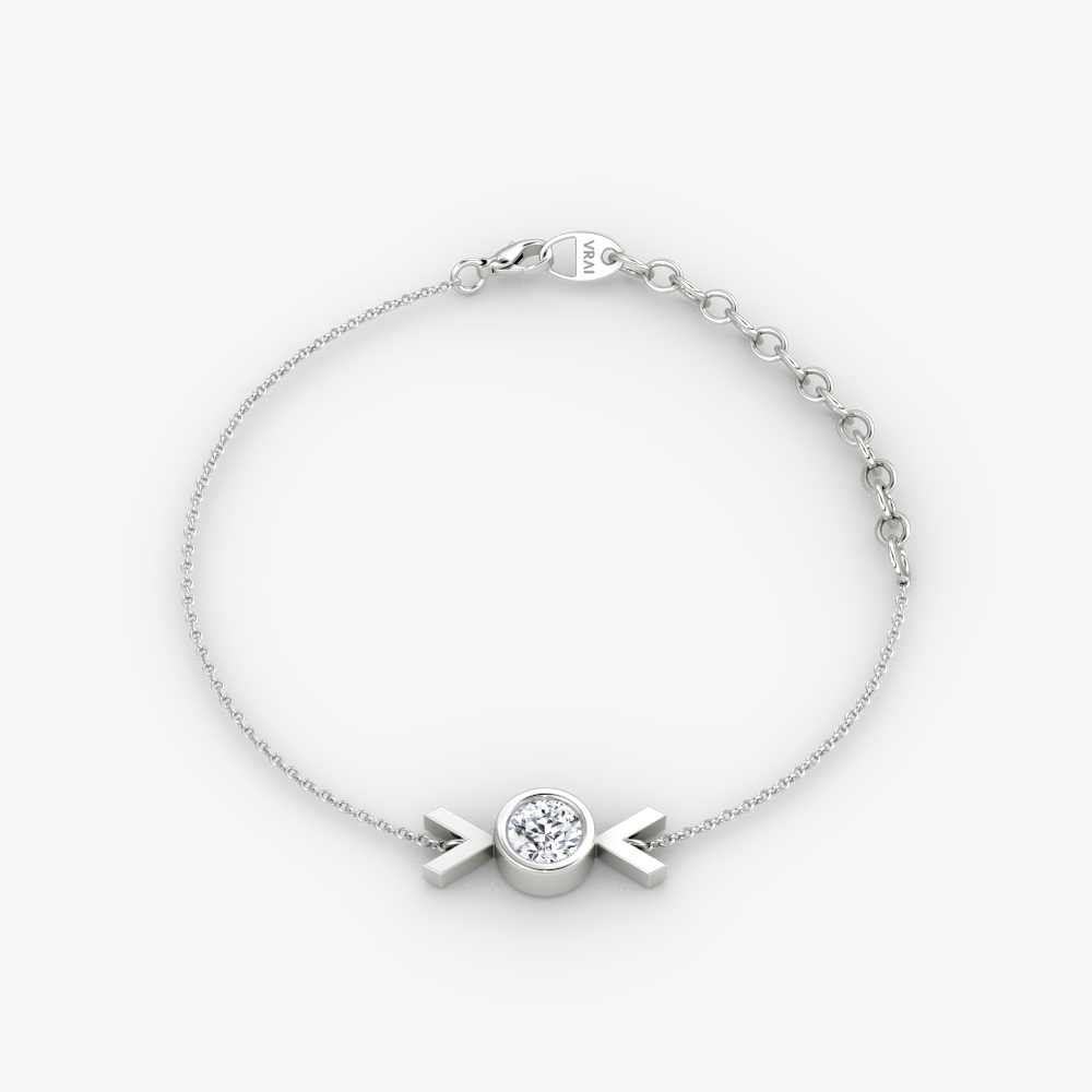 Arrow Bracelet 14k White Gold 1 4 carat Round Brilliant Cut Created Diamond