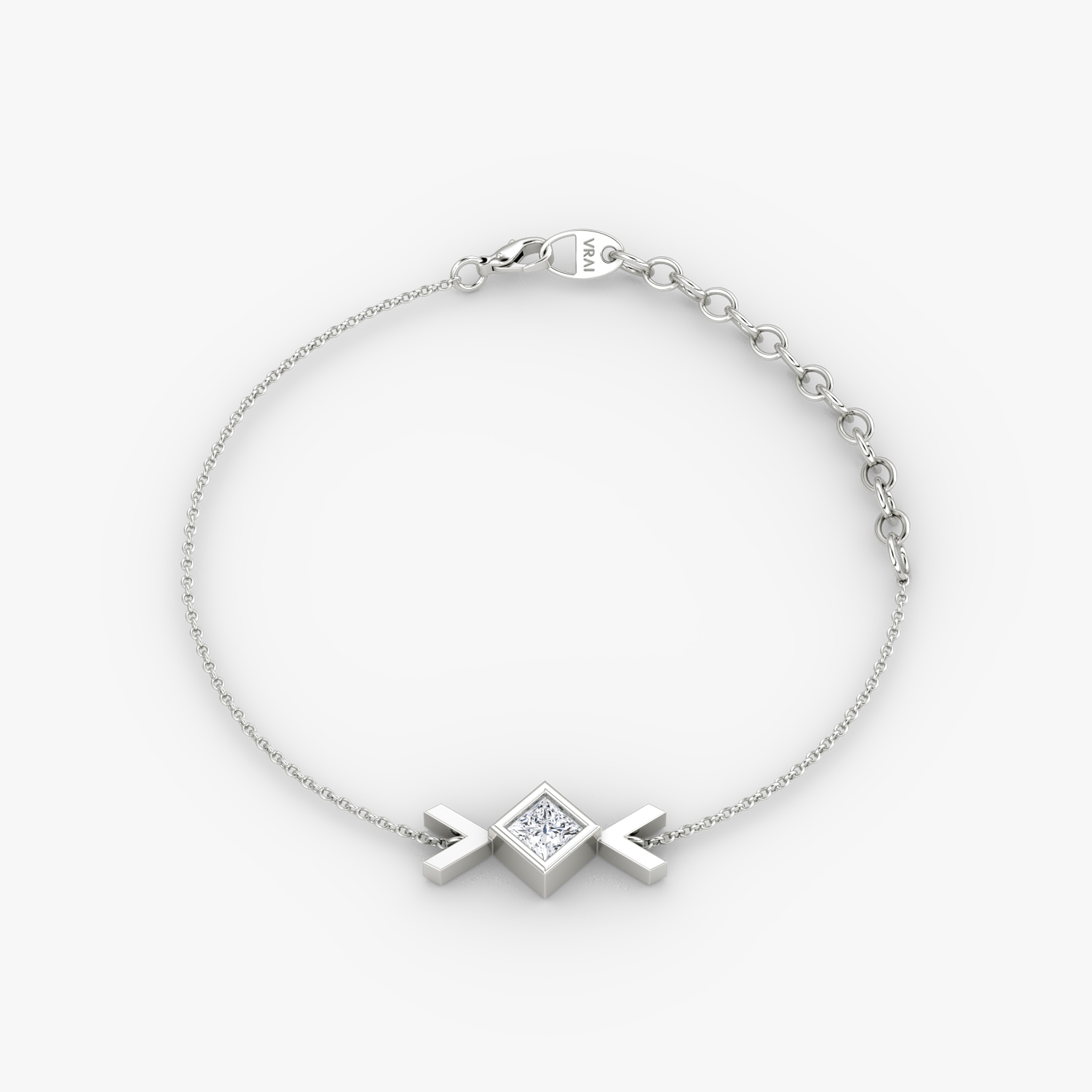 Arrow Bracelet 14k White Gold 0.15 carat Princess Cut Created Diamond