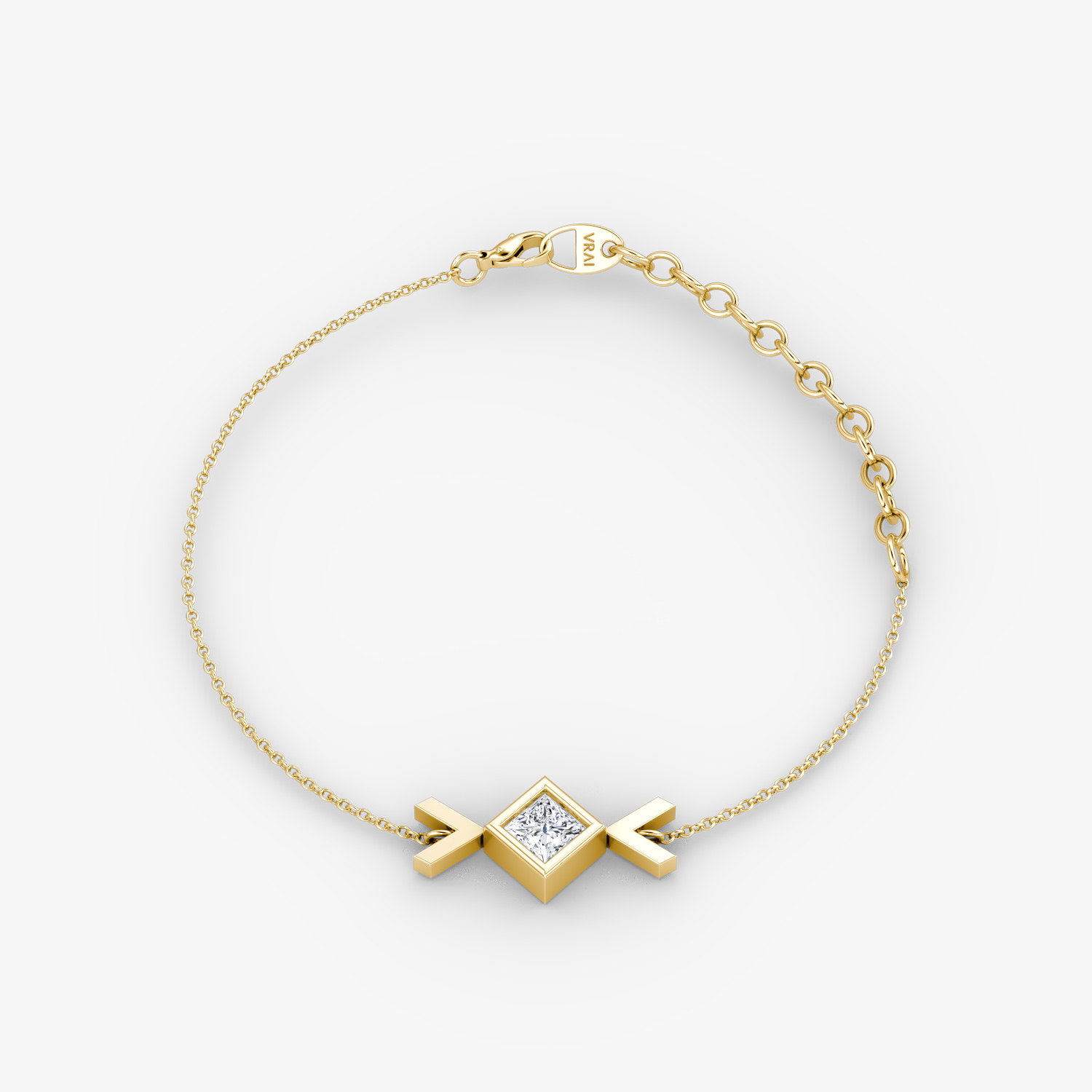 Arrow Bracelet 14k Yellow Gold 1 4 carat Princess Cut Created Diamond