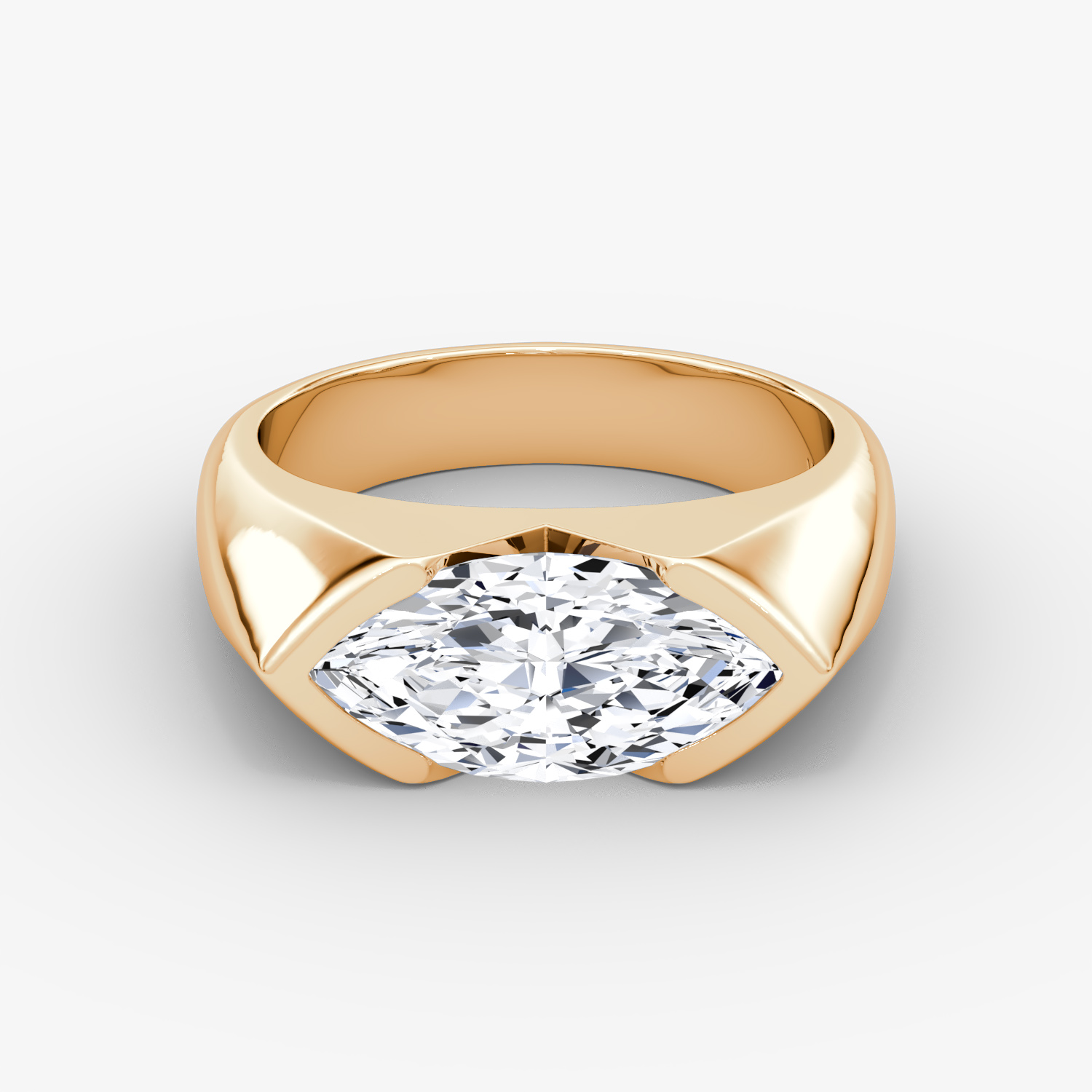 Statement Signet Marquise Engagement Ring | 14k Rose Gold