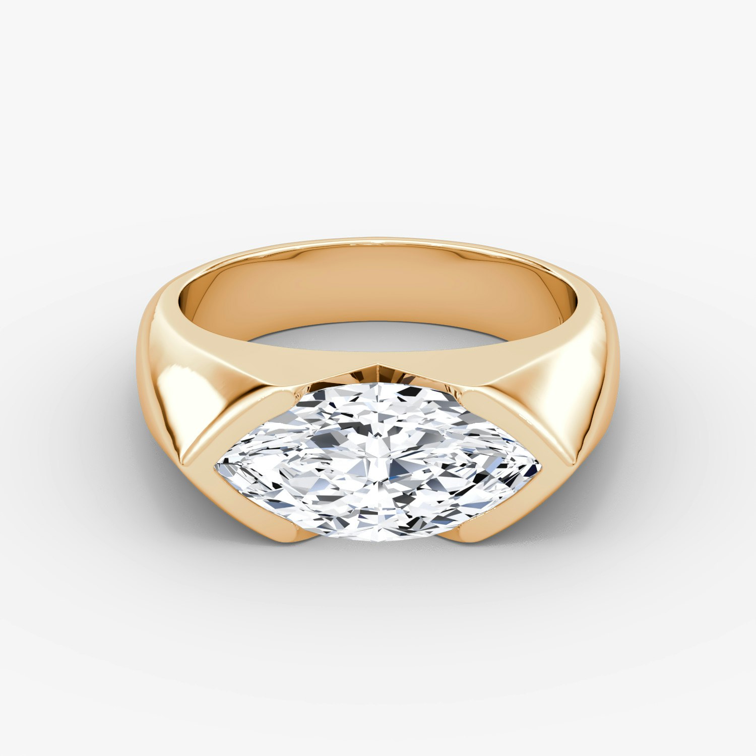 Statement Signet Marquise Engagement Ring | 14k Rose Gold