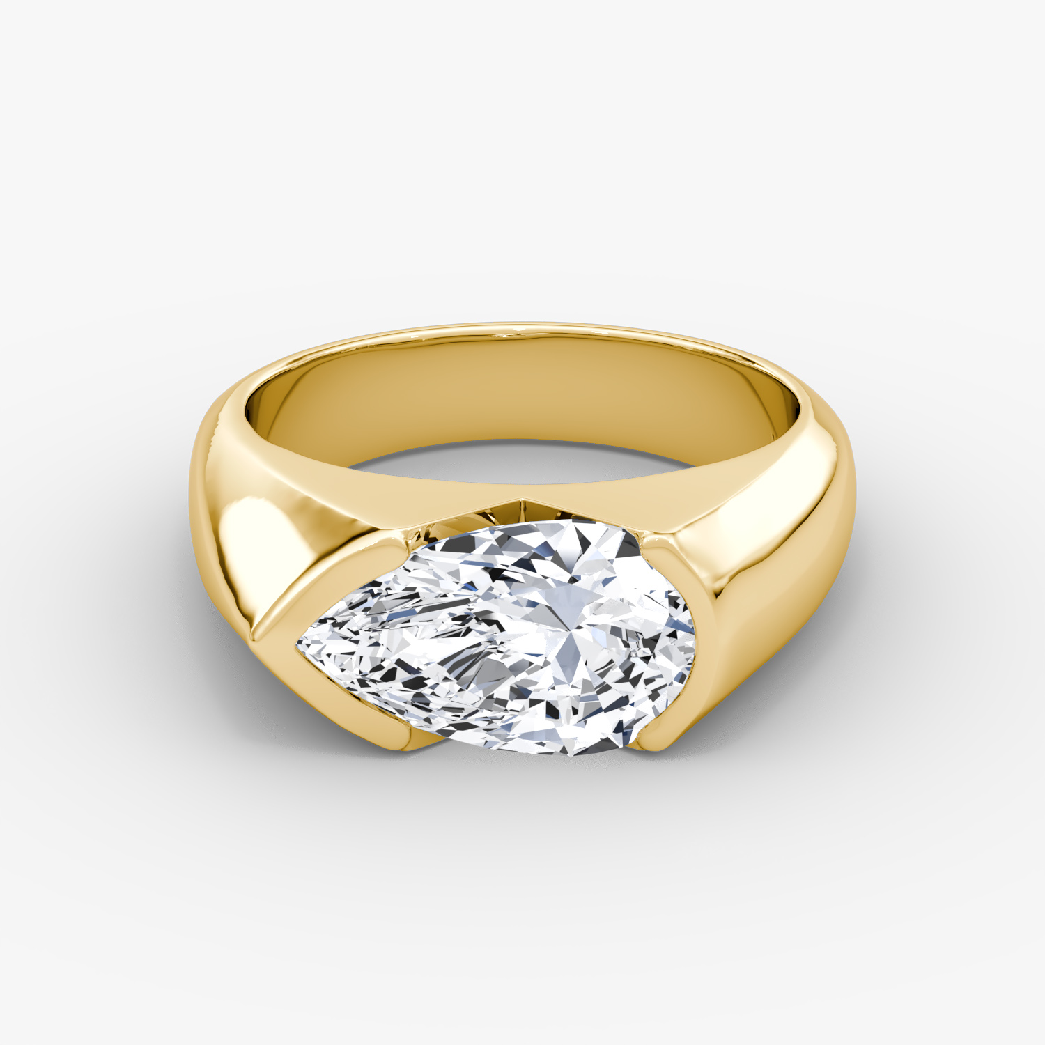 Statement Signet Pear Engagement Ring | 18k Yellow Gold