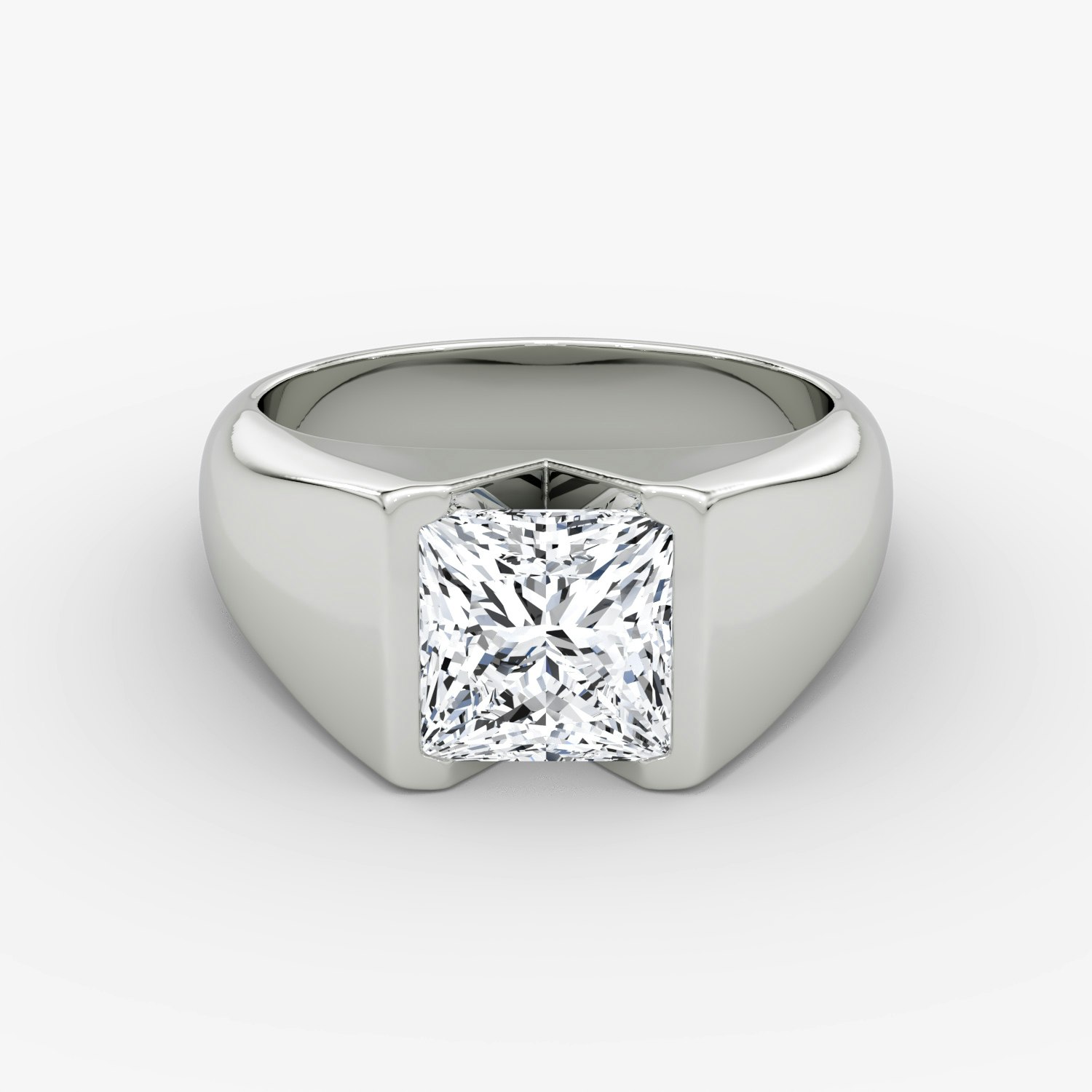Statement Signet Princess Engagement Ring | 18k White Gold