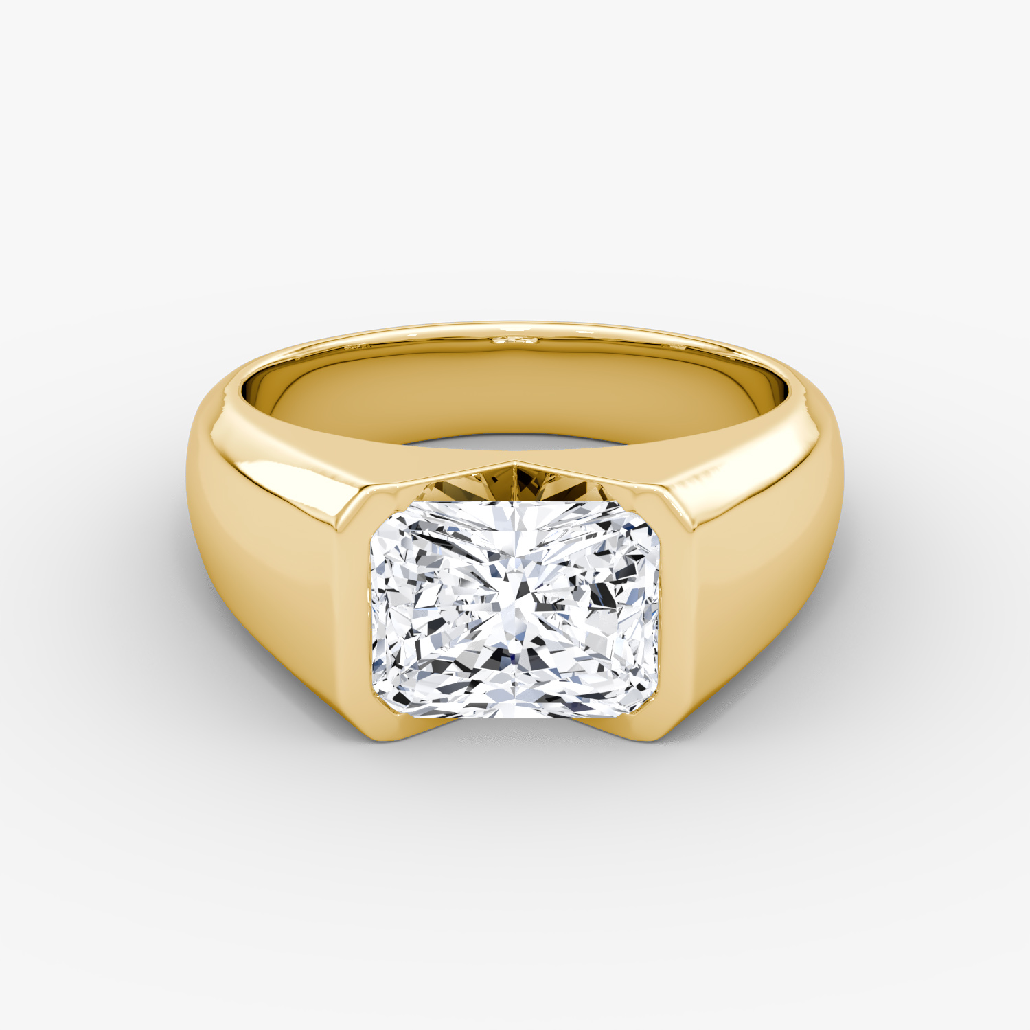 Statement Signet Radiant Engagement Ring | 18k Yellow Gold